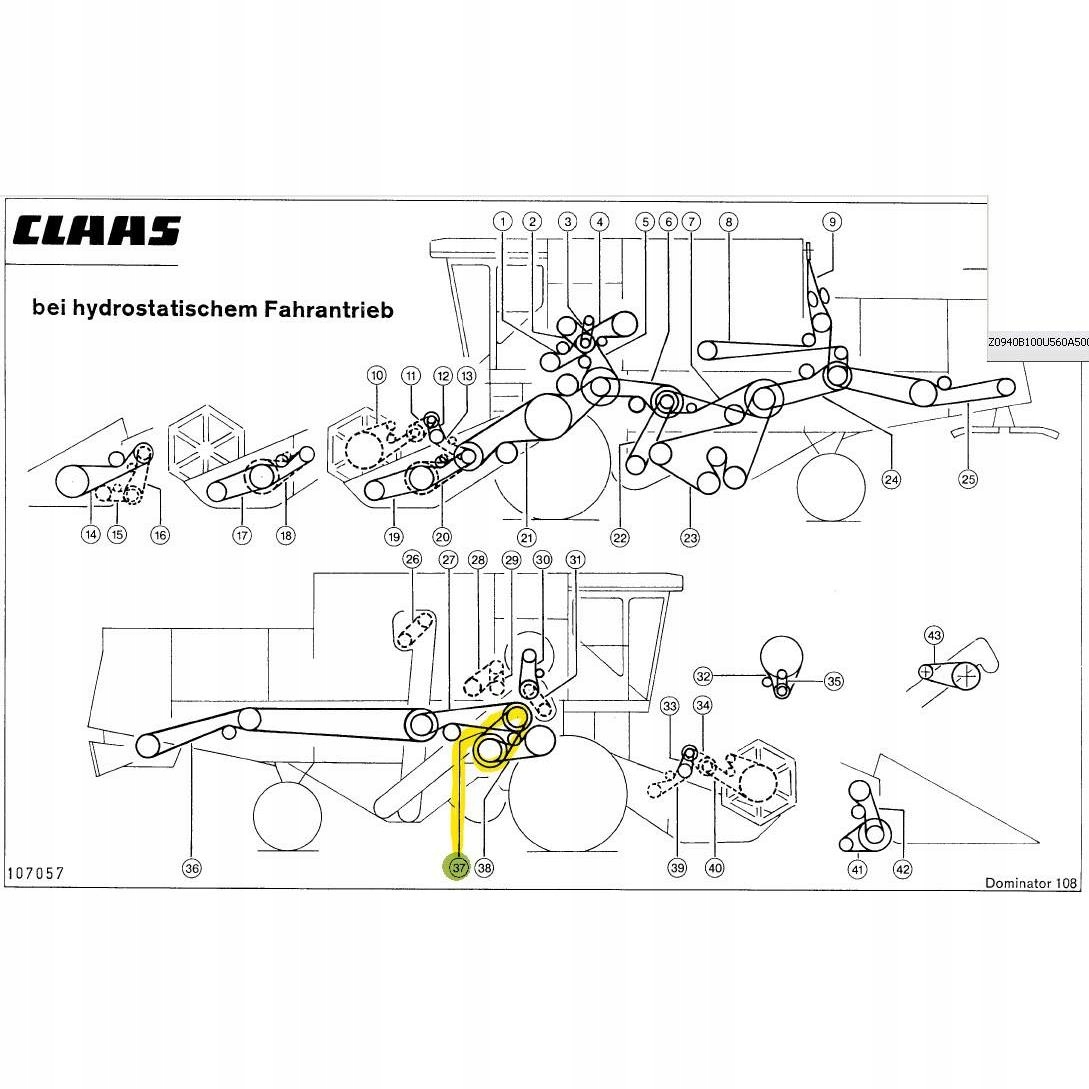 629035.0ST - РЕМІНЬ МОЛОТАРКИ БАРАБАН CLAAS DOMINATOR 0629035 STOMIL