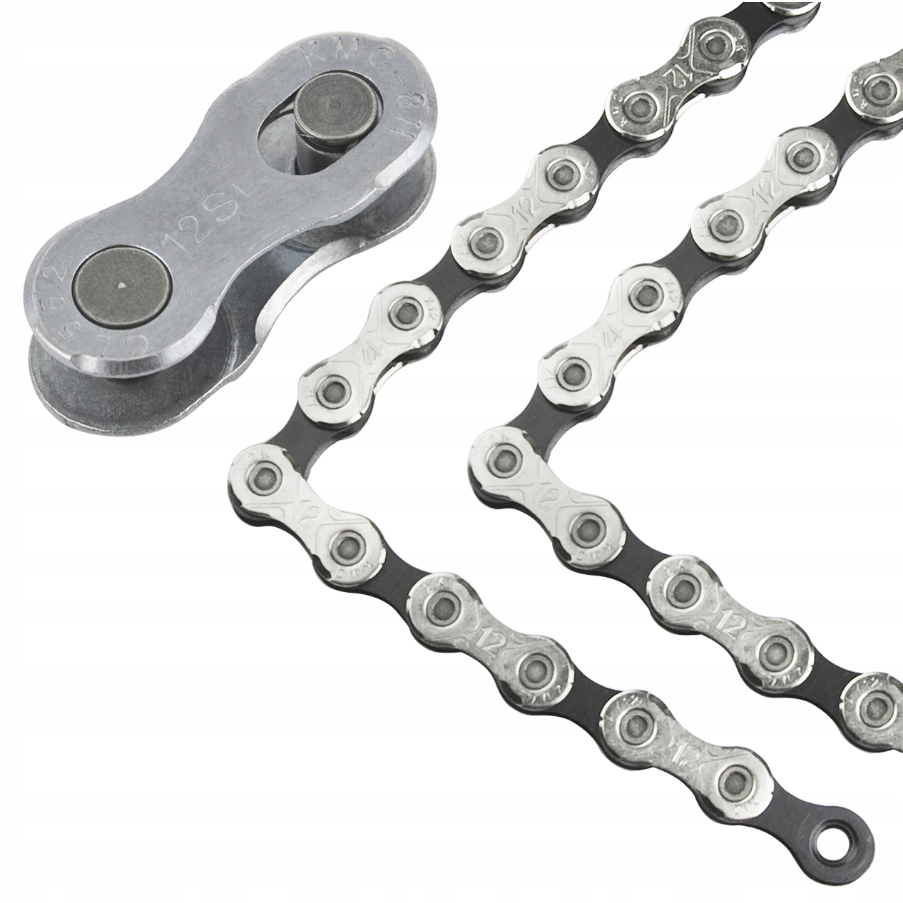 Łańcuch rowerowy Kmc X12 1/2" x 11/128" 126 ogniw srebrno-czarny