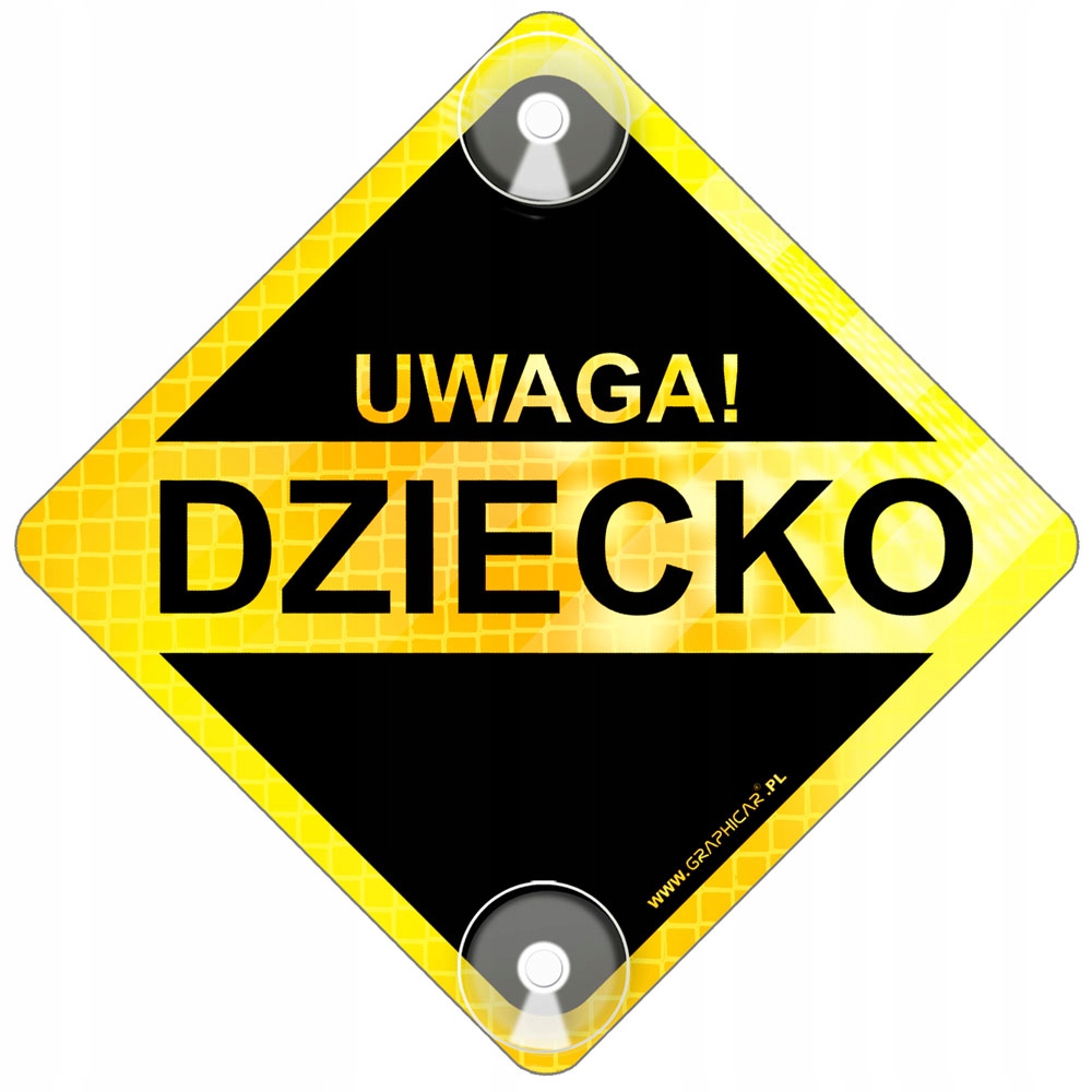 

Tabliczka Odblaskowa Uwaga Dziecko Przyssawki 100M