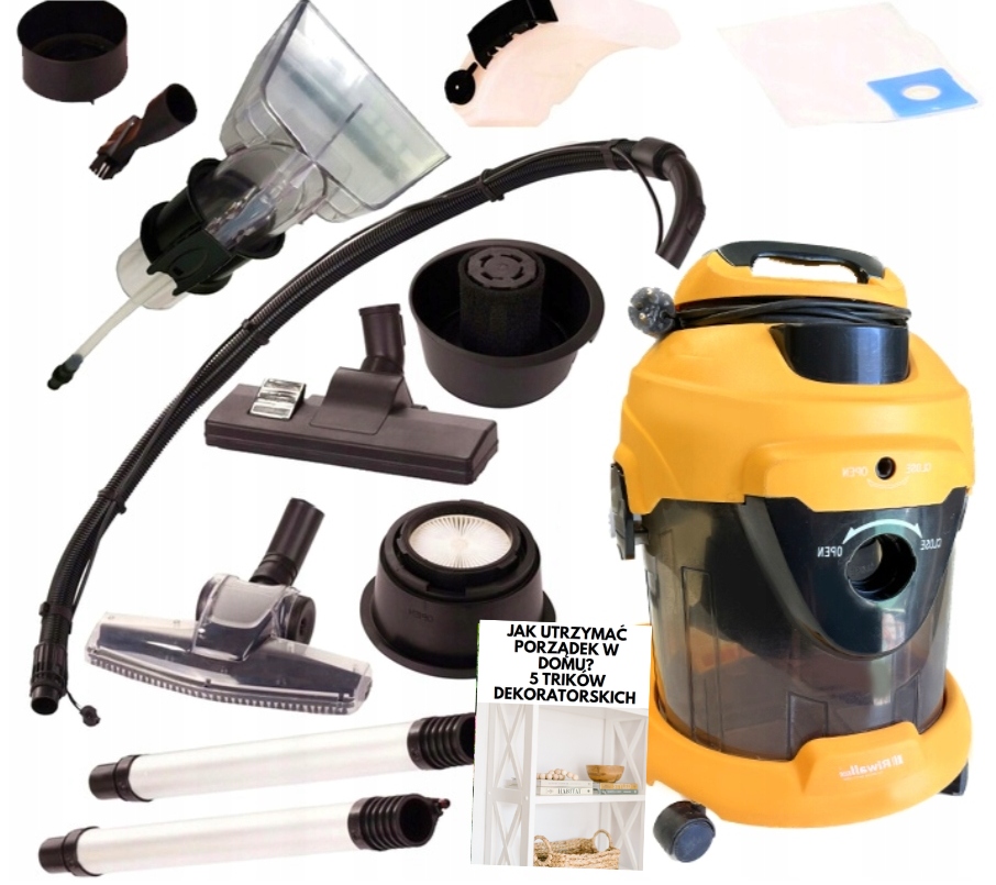 SUPER ODKURZACZ PIORĄCY 2000W MAX MOCY SSANIA RIWALL FUNKCJA PRANIA DYWANÓW