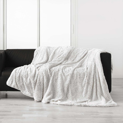 Prikrývka Z Umelej Kožušiny 180 X 220 CM Polyesterová, Biela
