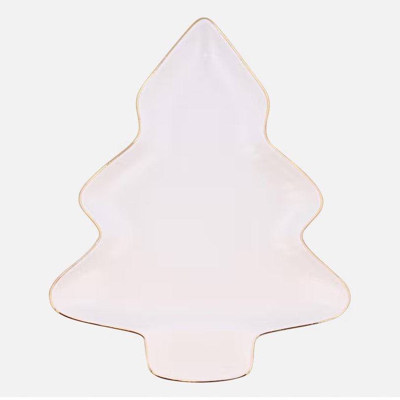 

Talerz choinka na opłatek biało złoty 18cm Święta