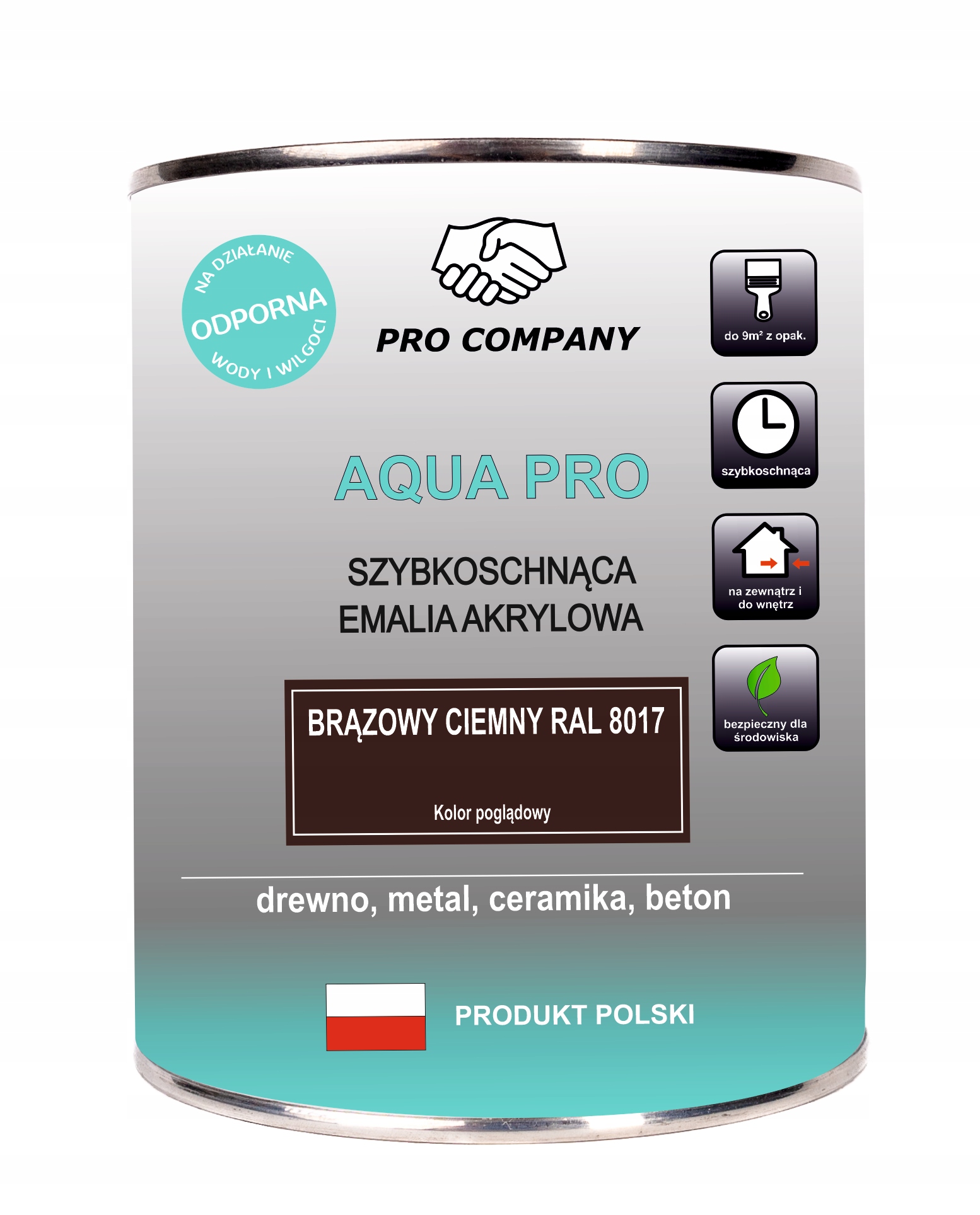 

Aqua Pro Emalia Szybkoschnąca 0,8L Brązowy 8017