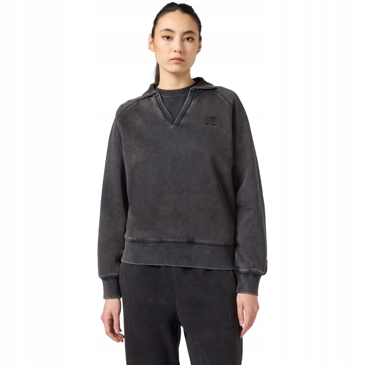 Mikina Champion Polo Neck Sweatshirt šedá 118366 KK001 Velikost Xs