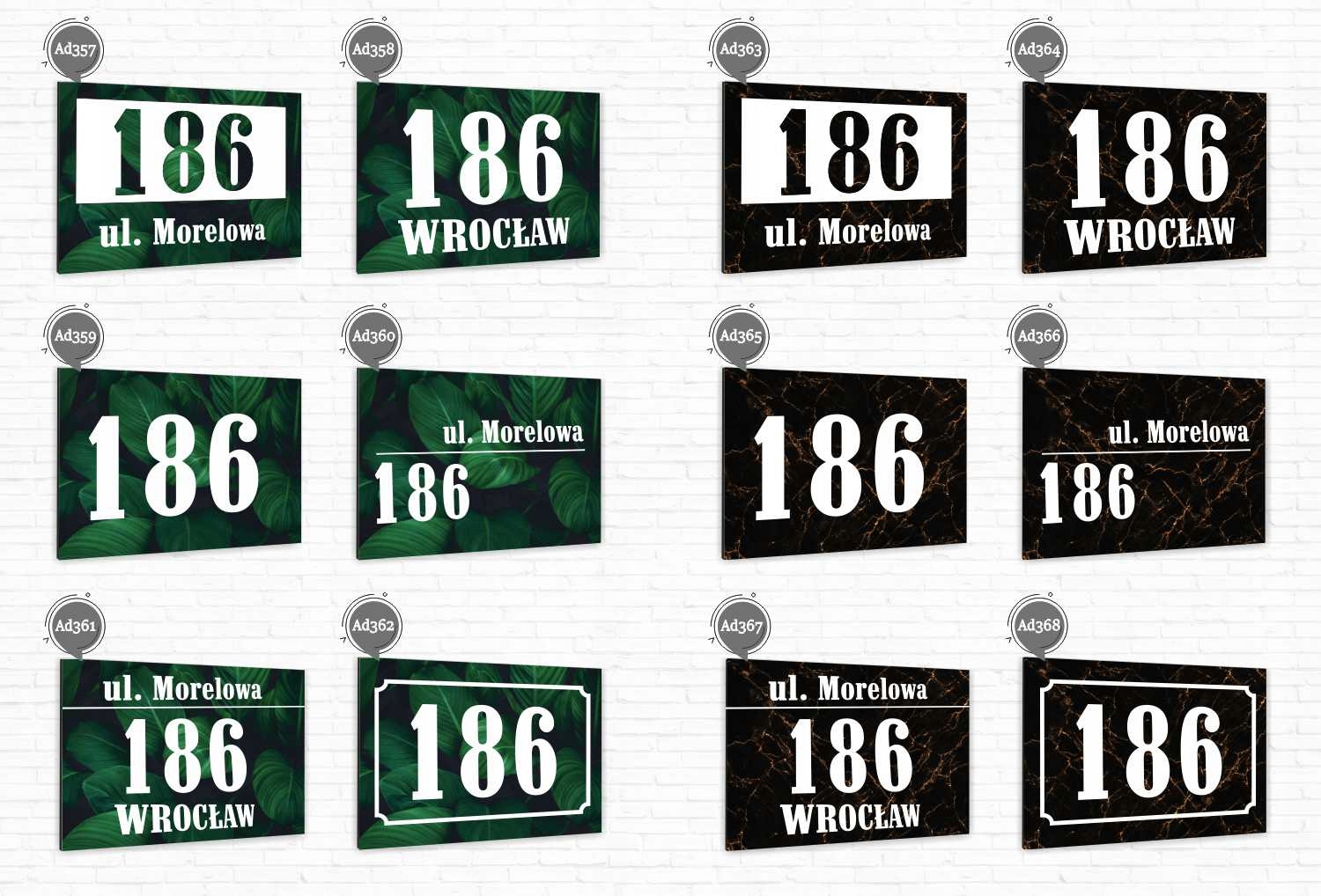 Tabliczka adresowa Numer domu ALUMINIUM z wkrętami Materiał aluminium