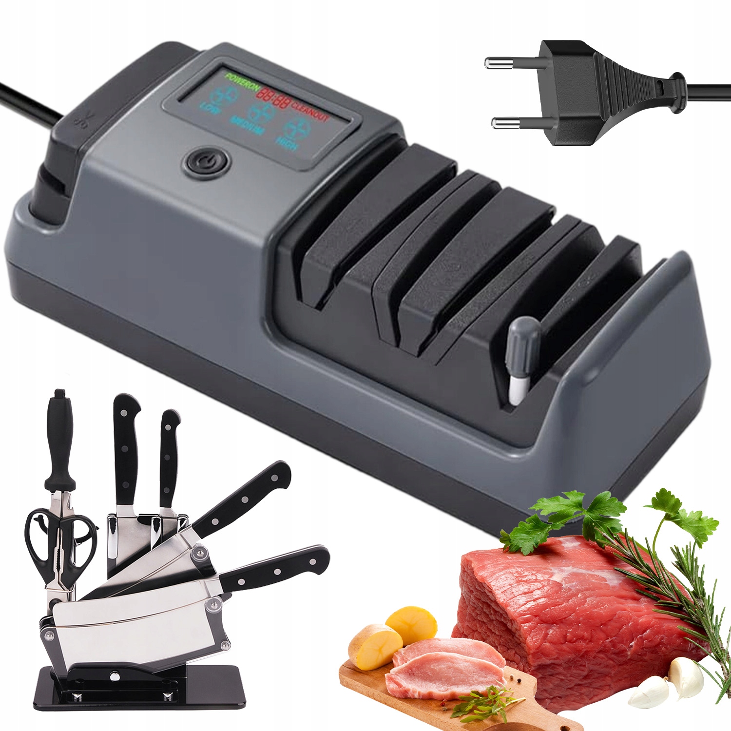 Automatický Brousek Nožů Elektrický LCD 3 Rychlosti Led