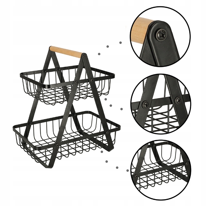 KOSZ KOSZYK DWUPOZIOMOWY OWOCE WARZYWA METALOWY Marka Kontext