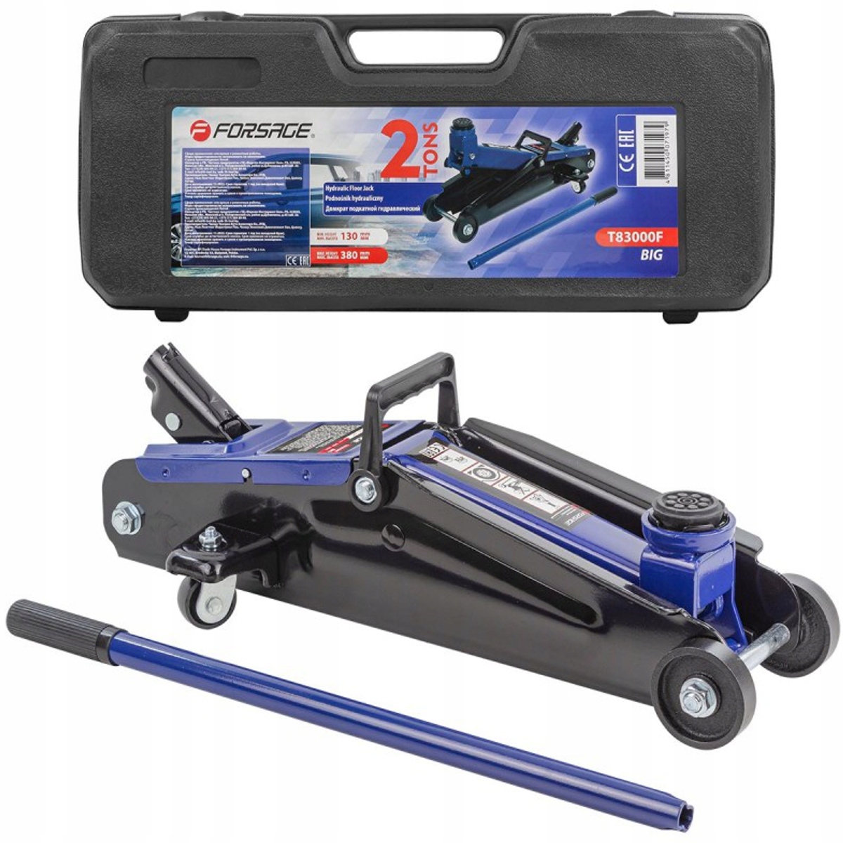 Hydraulický zdvihák žaba, kufor guma 2 t Forsage