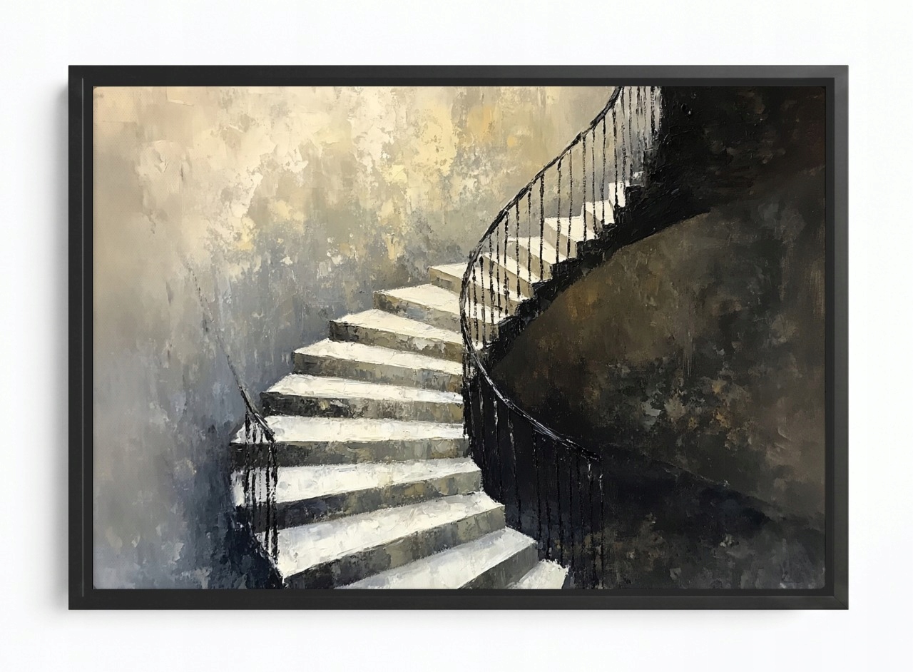 Obraz Rám Americký Box Abstrakce Schody Spirála Pokrok Progres 120x80