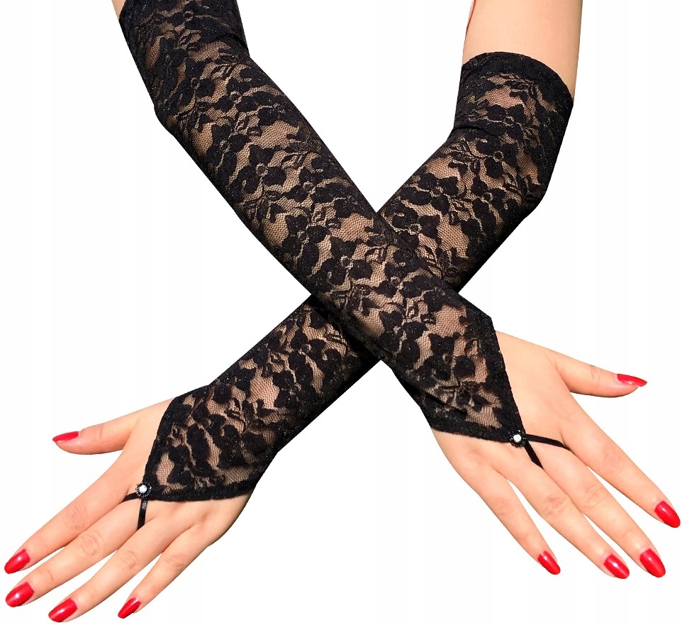 

Rękawiczki koronkowe lace długie elastyczne Retro