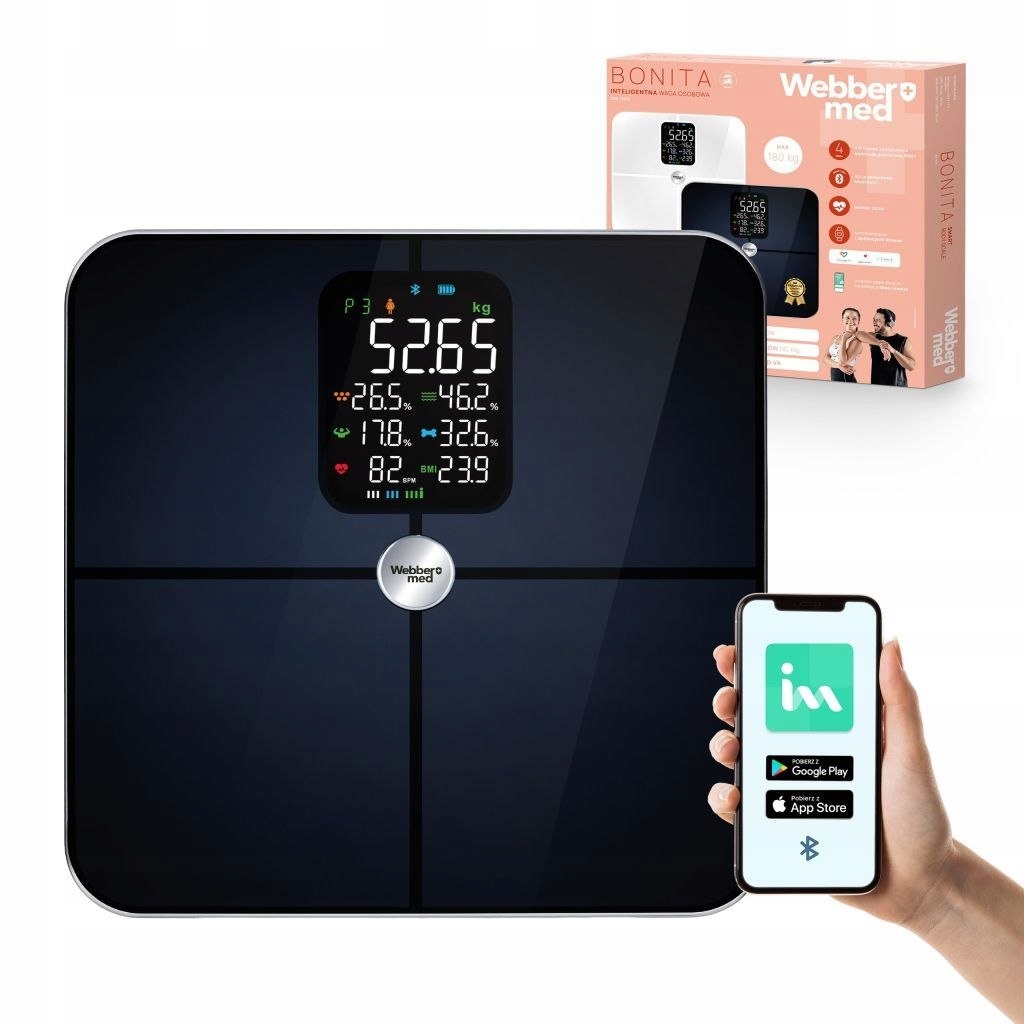 Webber Med Analytická Koupelnová Váha 16 parametrů Apple Health, Google F