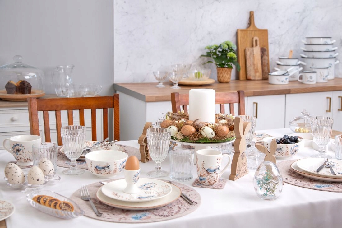 Filiżanka duży kubek z uchem porcelanowy Altom Design Serenity 450 ml Kolor biały wielokolorowy