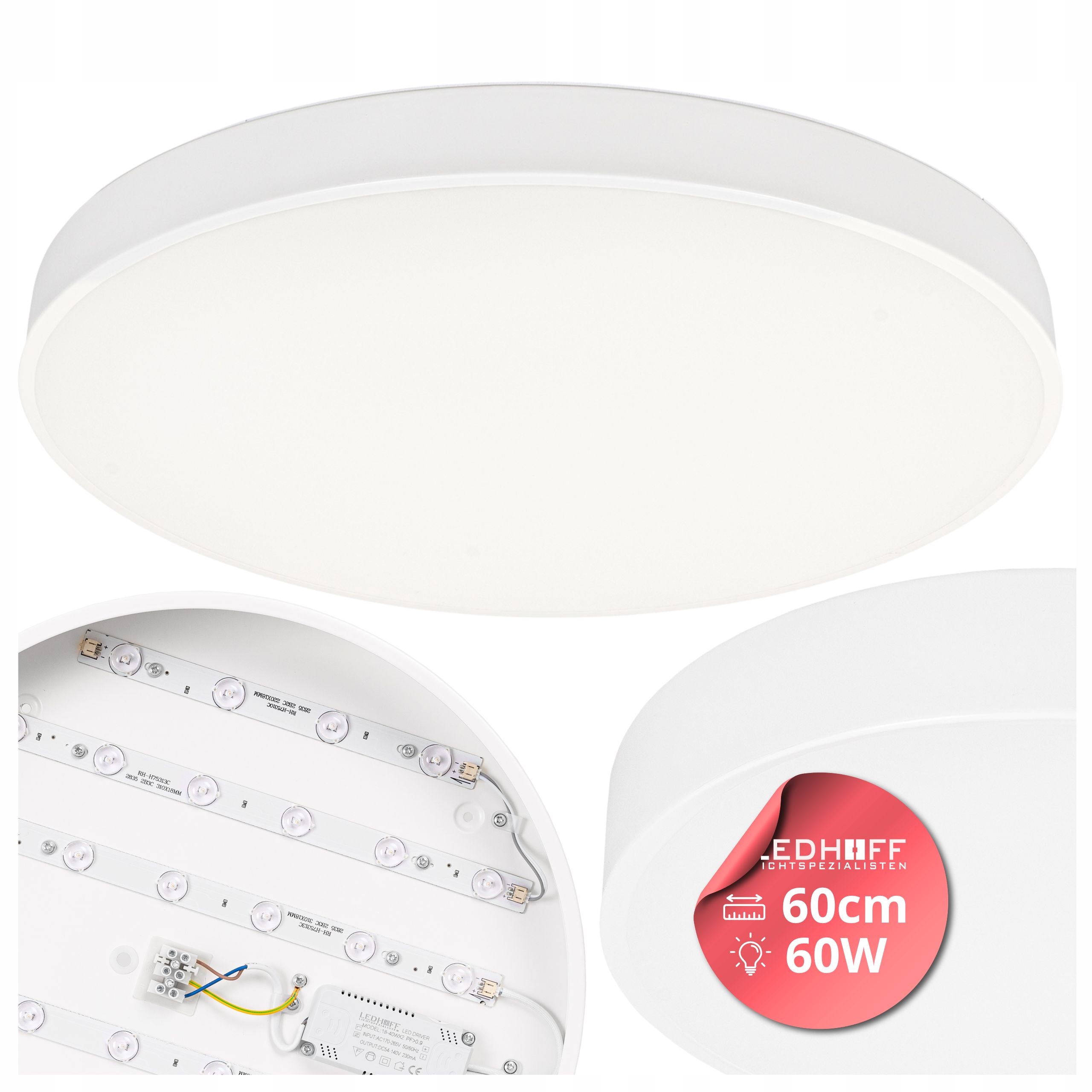 Stropní svítidlo Bílá kulatá Velká stropní svítidlo Led 60 cm nástěnný panel Silná