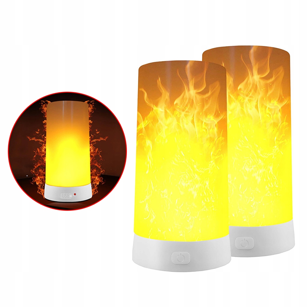 Dekorativní Led Světlo Efekt Plamene Usb Halloween Dálkový Ovladač 2KS