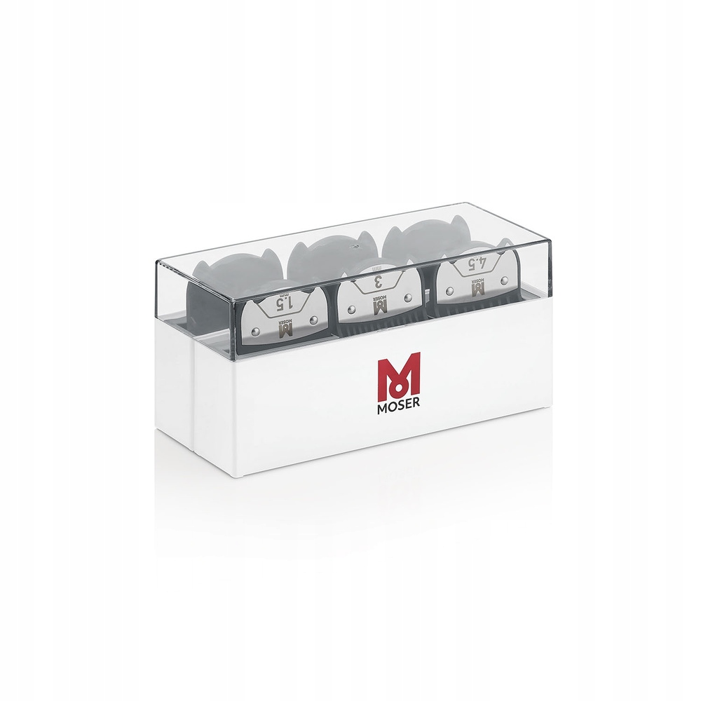 Zestaw nasadek Moser Chrom2style dystansowych 1.5, 3, 4.5, 6 mm 6 sztuk