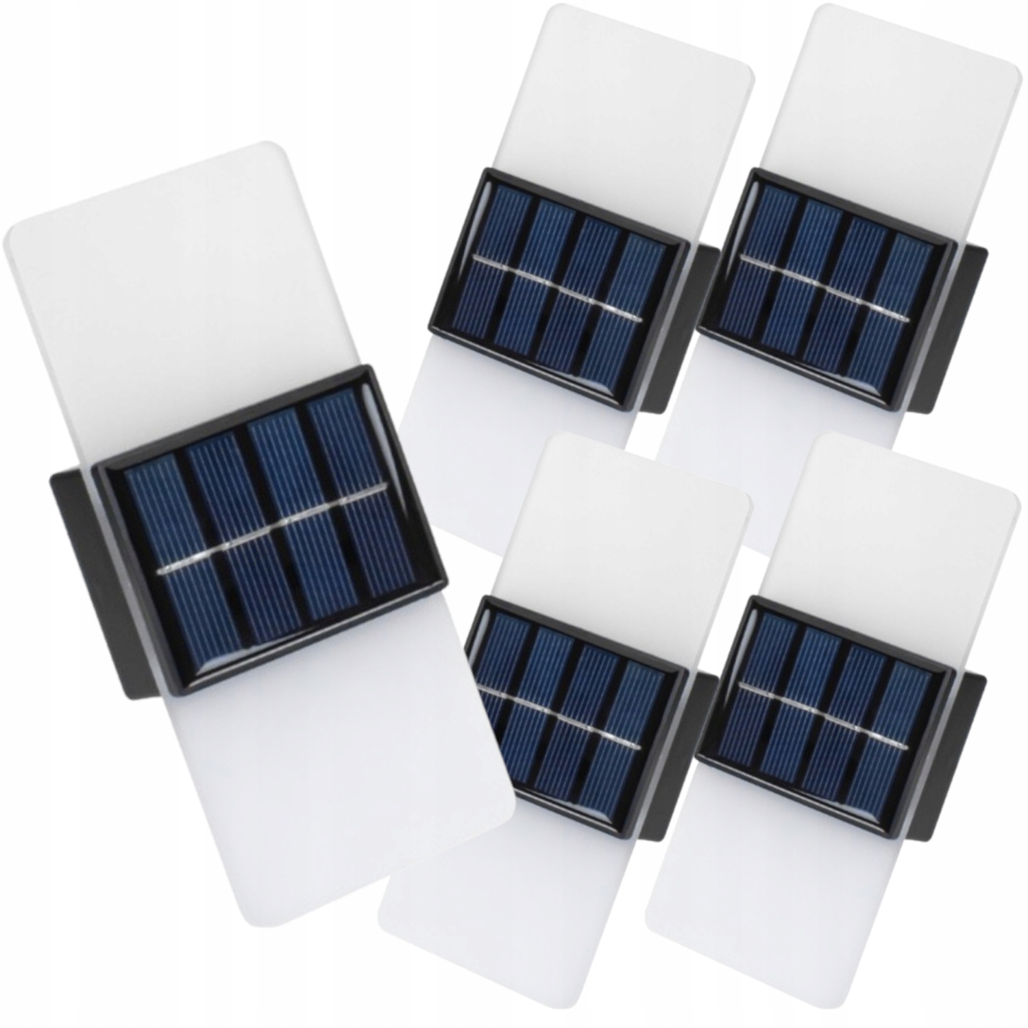 5x Solární nástěnné svítidlo Solární lampa Akryl Led Venkovní senzor soumraku