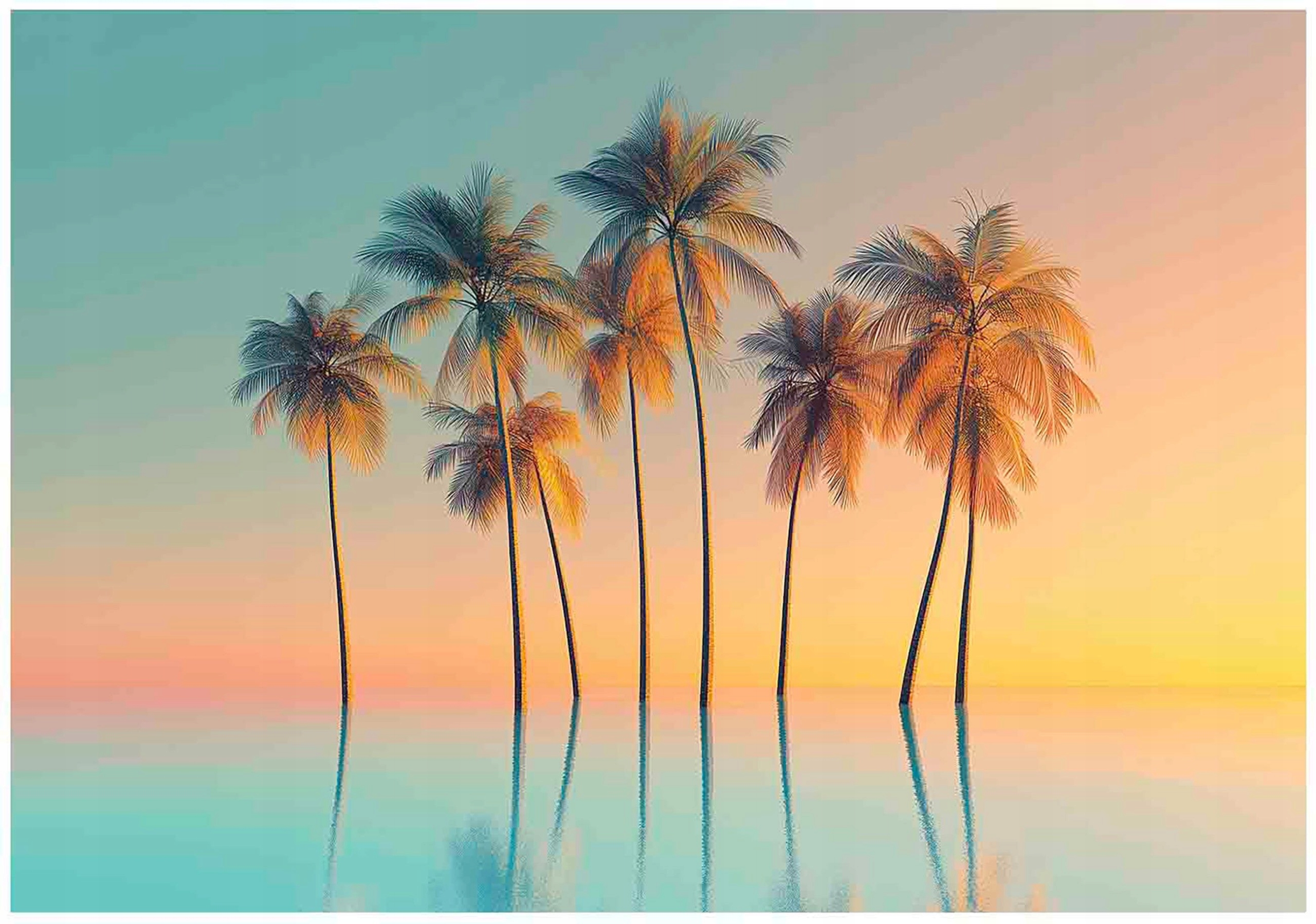 Fototapeta Rajské palmy Klidná pláž s perspektivou 400x280 lepidlo