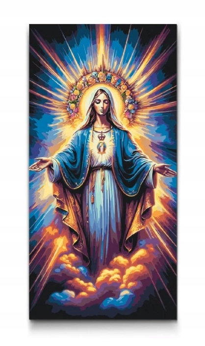 Malování Podle Čísel Náboženský Ježíš Maria Barevná Madona Velká 40x80 cm