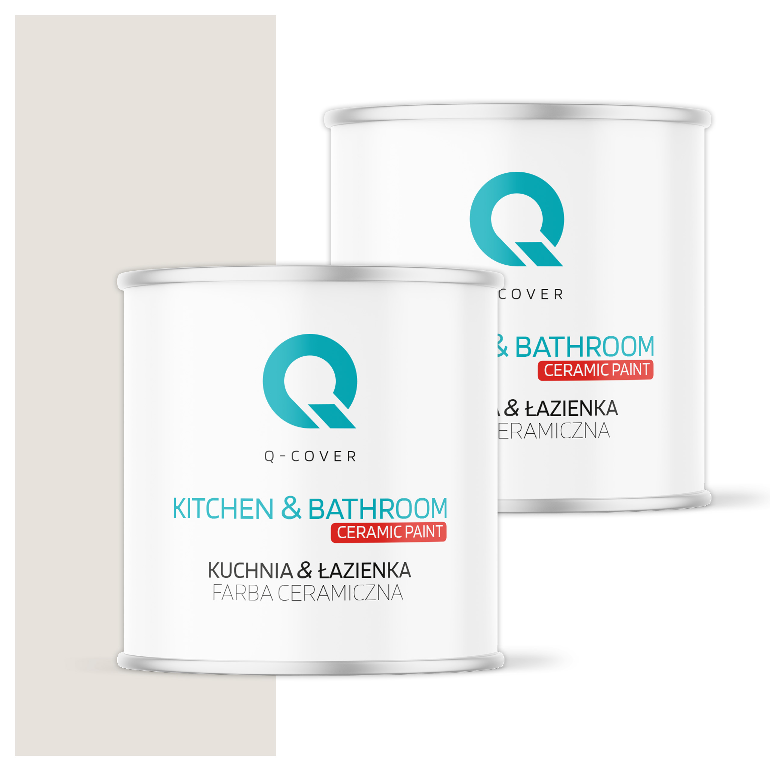 Farba do kuchyne a kúpeľne Umývateľná 2L Hlboká matná Biela rozbitá na sivú