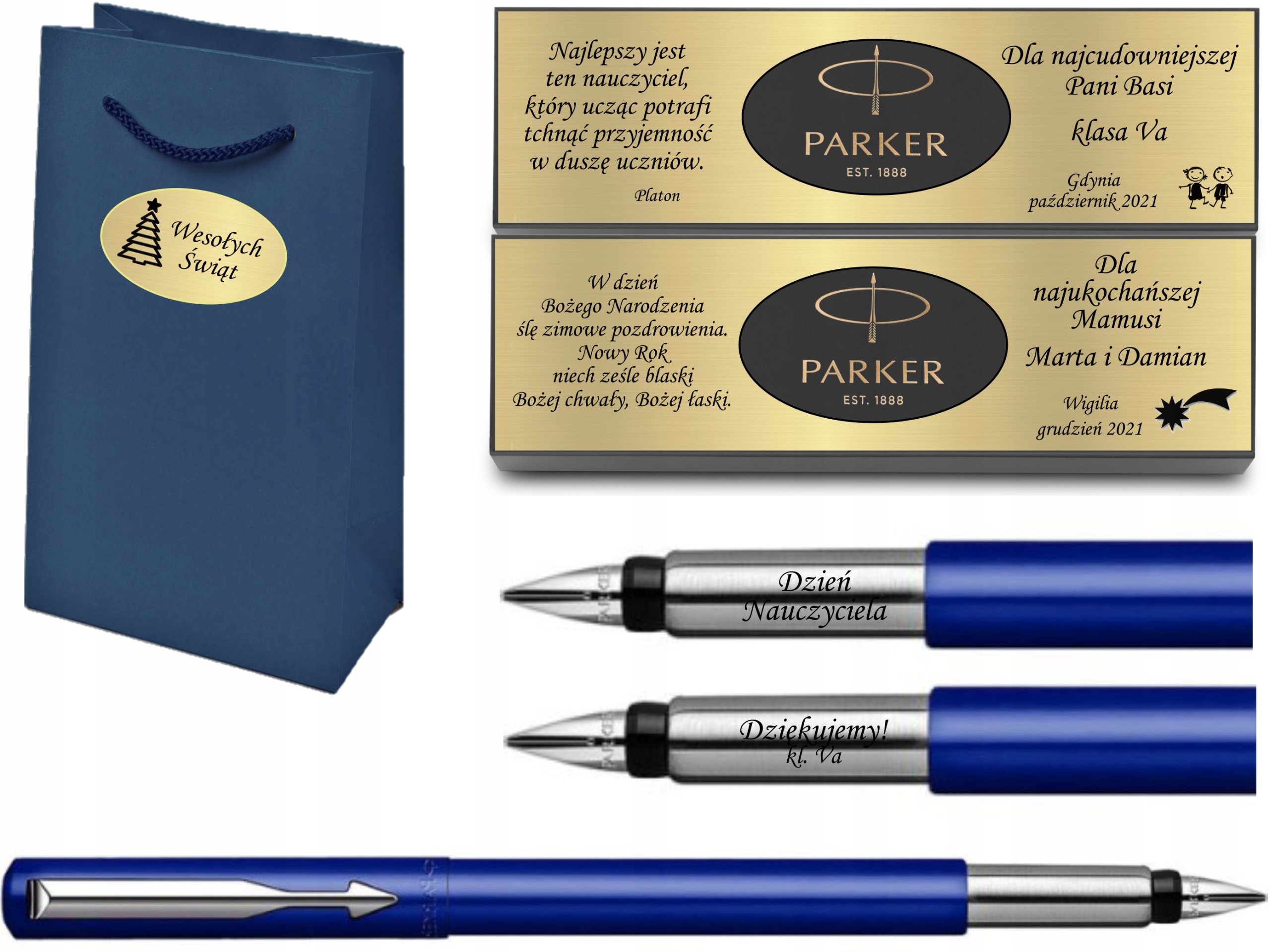 

Parker Pióro Wieczne Vector Niebieskie Grawer Tab