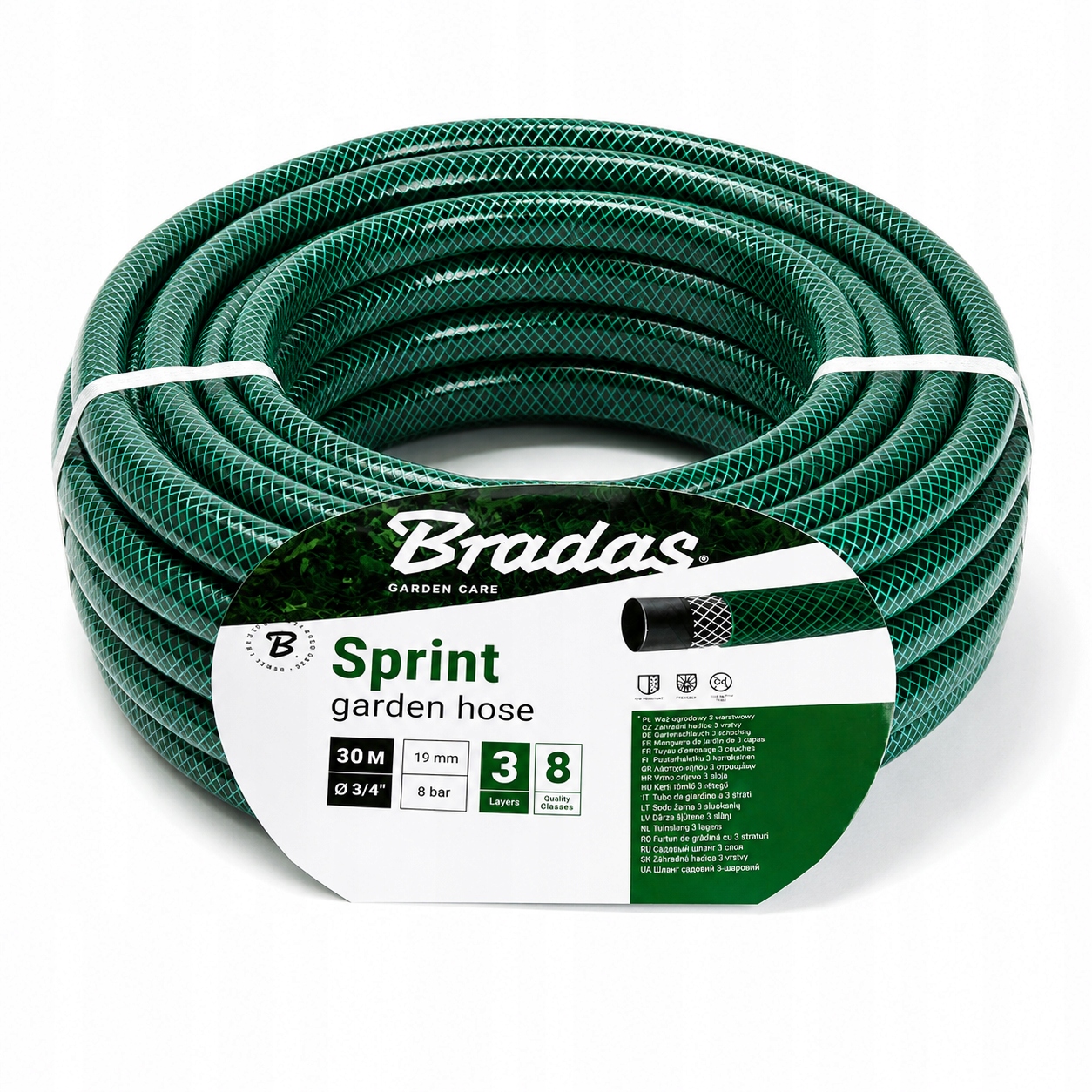 Hadice Bradas Sprint 3/4" 30M Vyztužená 3VRSTVÁ Pvc Zelená