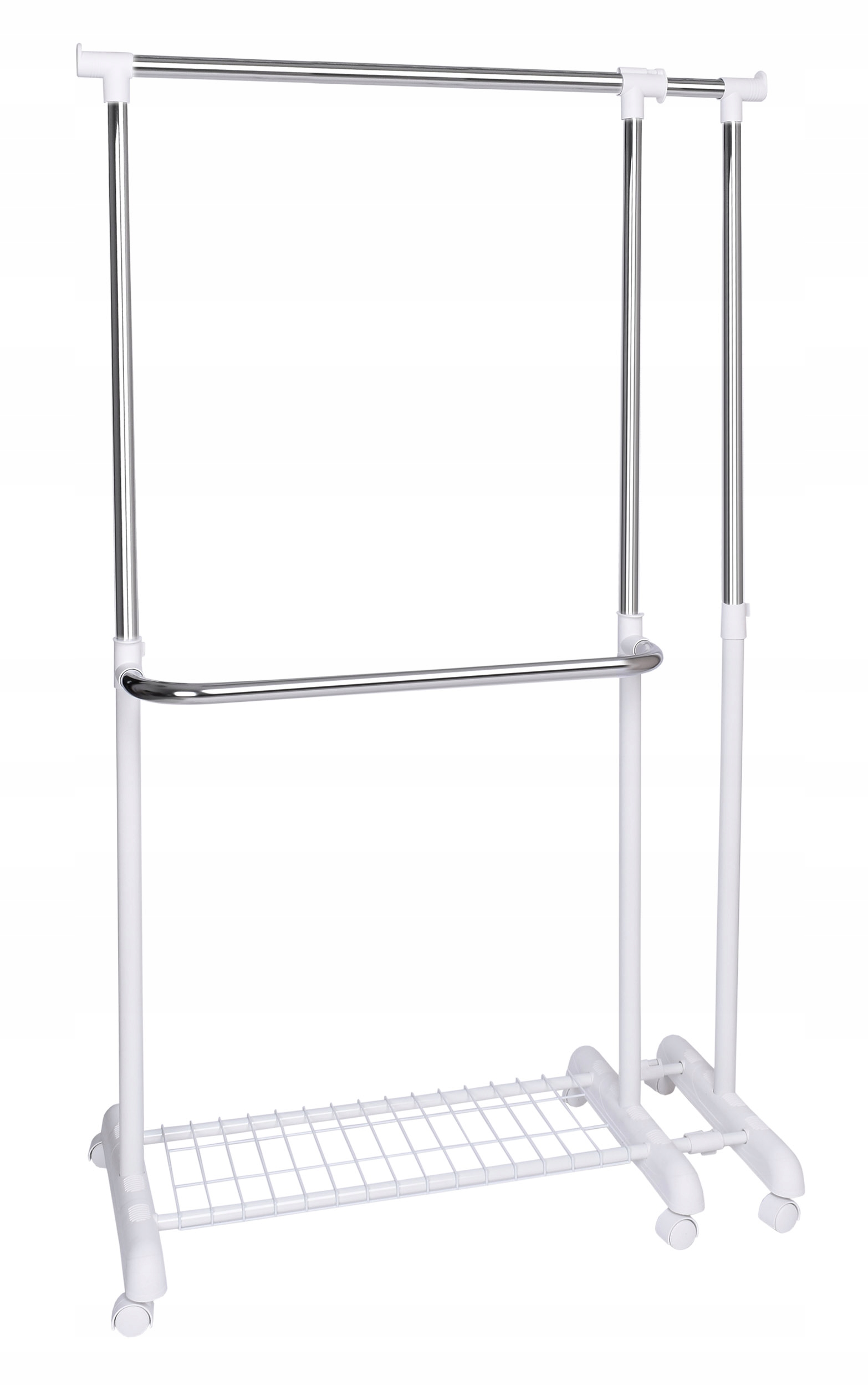 Wieszak stojący metal Gockowiak biały wieszak na ubrania Głębokość mebla 44 cm