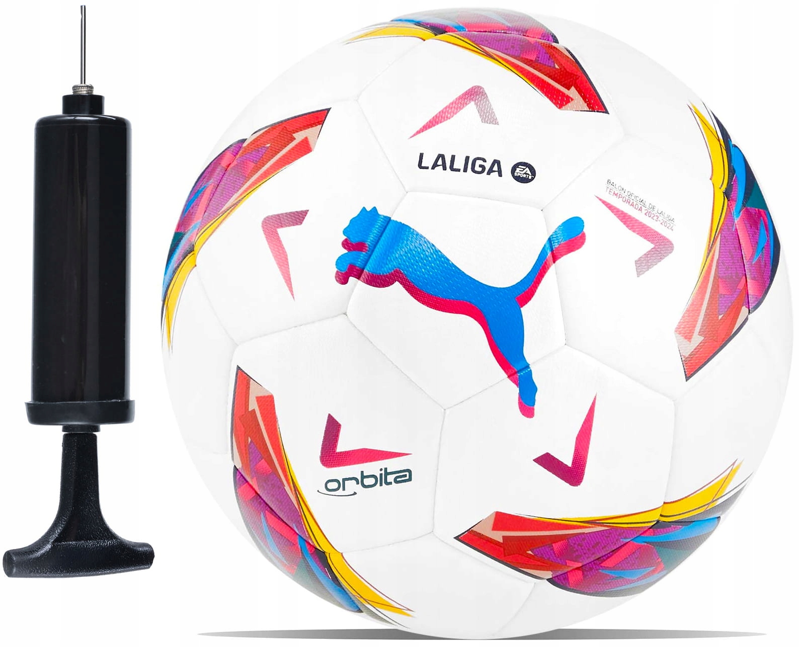 Puma piłka nożna do nogi Orbita La Liga 1 Hybrid Pompka z igłą