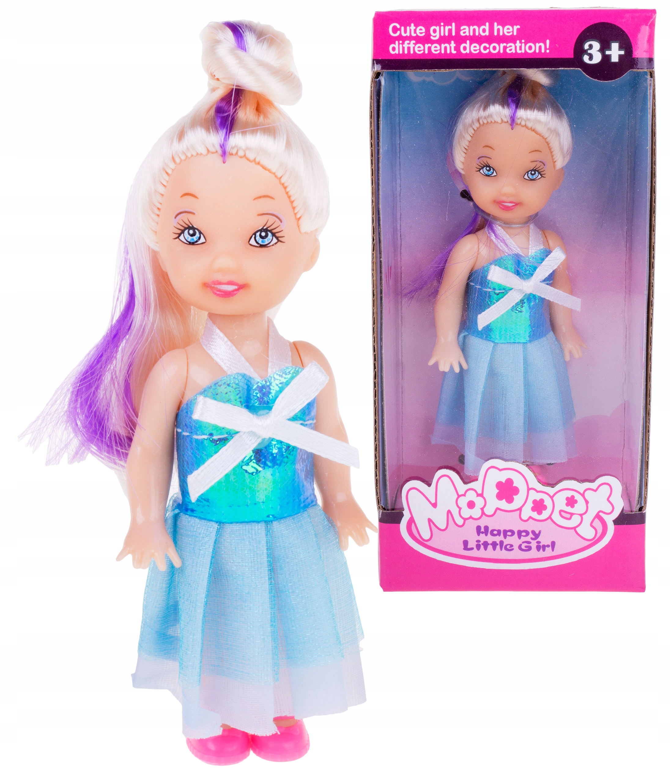 LALKA ŚLICZNA DZIEWCZYNKA 10 CM. LALECZKA NIEBIESK