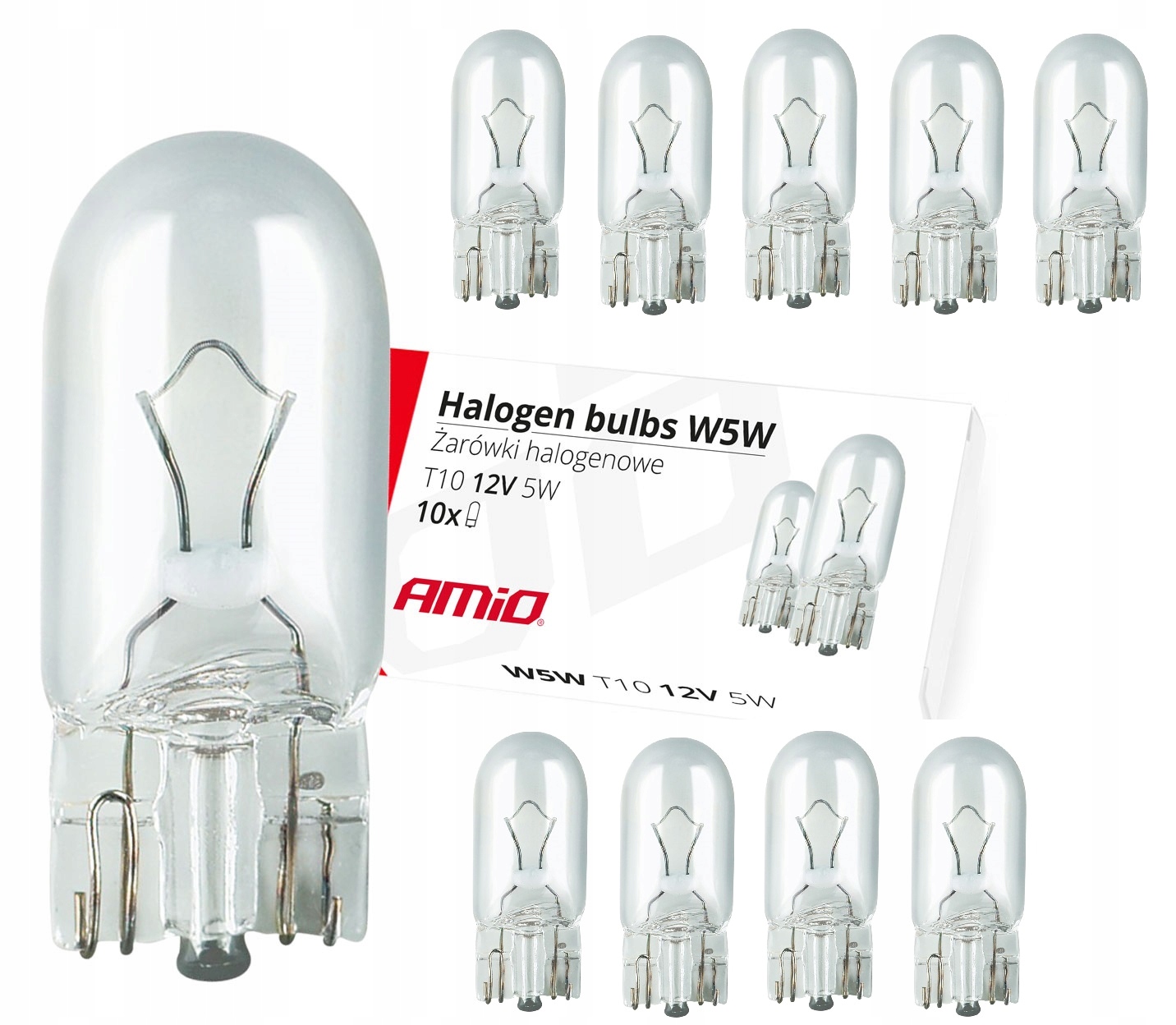 

10X Żarówka szklana W5W 5W5 T10 W2.1x9.5d 12V (E4)