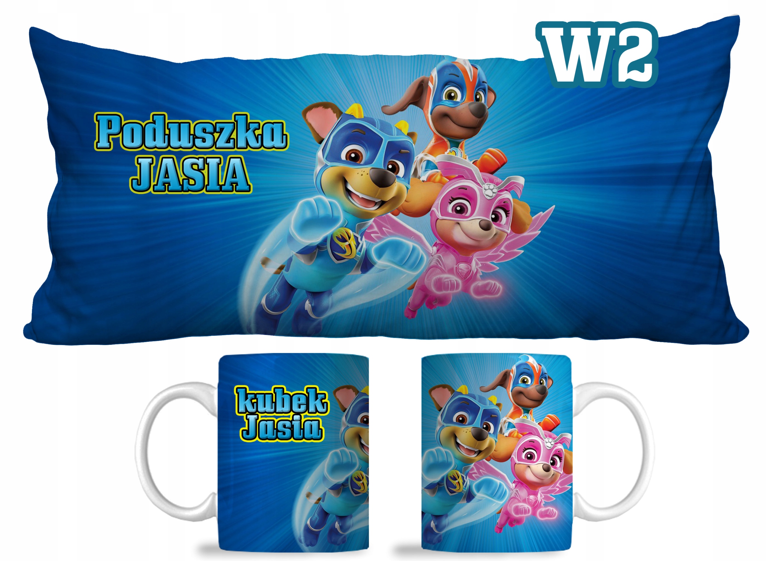 ZESTAW KUBEK I PODUSZKA PSI PATROL PAW PATROL IMIĘ Szerokość produktu 60 cm