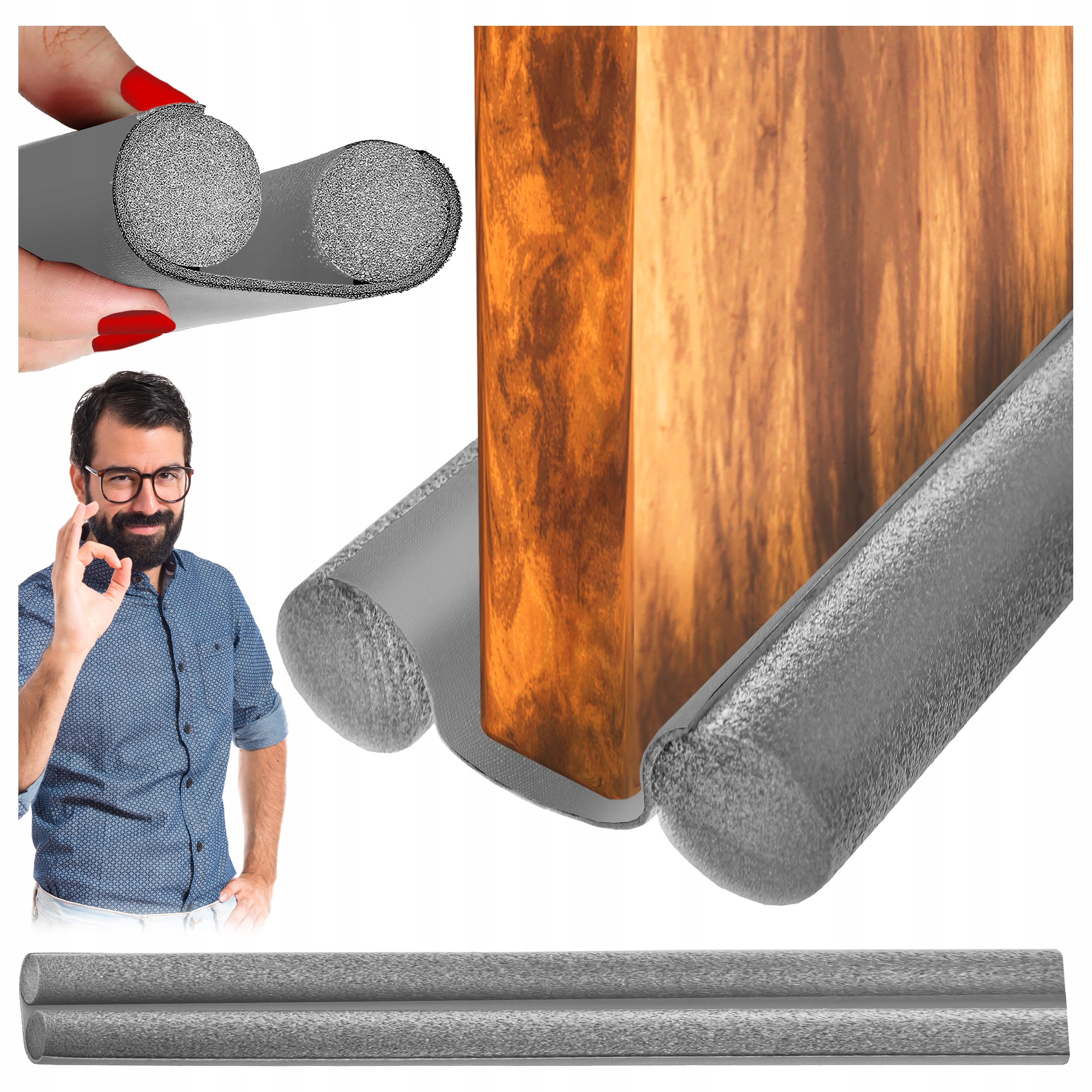 USZCZELKA POD DRZWI ANTYPRZECIĄG uszczelka PIANKOWA NA RZEP wycisza