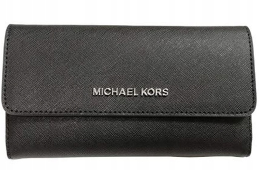Michael Kors Černá Kožená Peněženka S Logem 19x12,5x2,5 Y8C
