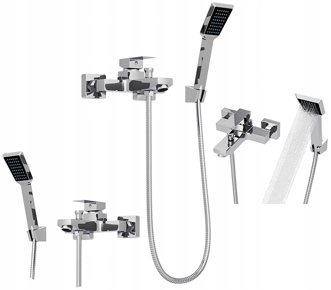 Set Vaňová Batéria So Sprchou Hlavica Držiak Na Hadicu Strieborný Chróm Caro