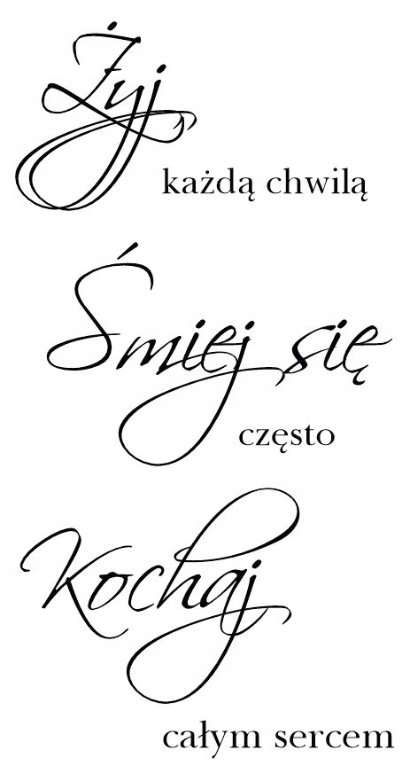 

Naklejki ścienne napisy motto Żyj Każdą Chwilą