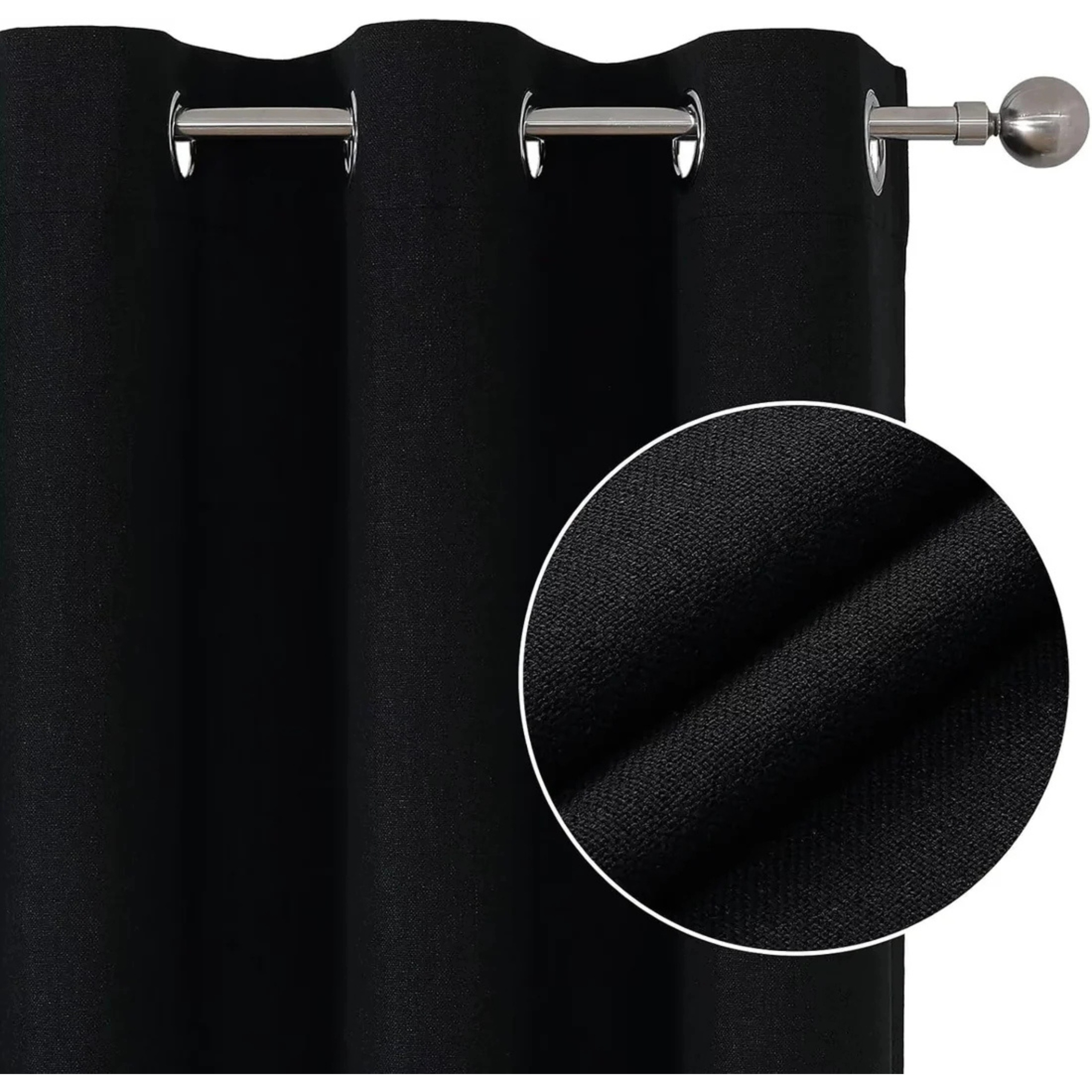 Zasłony zaciemniające 107×158cm 100% Blackout 2 szt. Czarne Termoizolacyjne