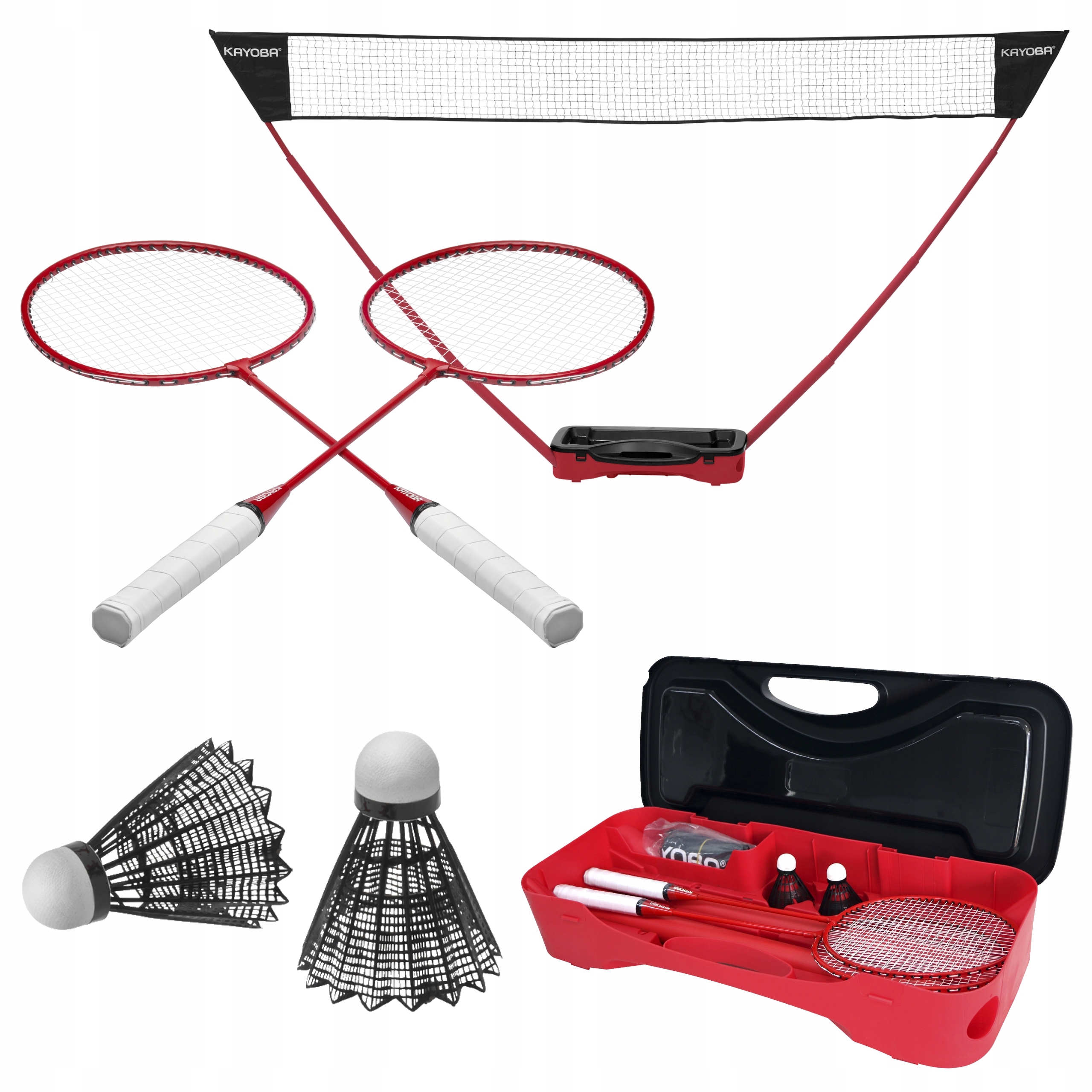 Przenośny Zestaw Do Gry W Badmintona Kayoba Rakietki Lotki Siatka Walizka