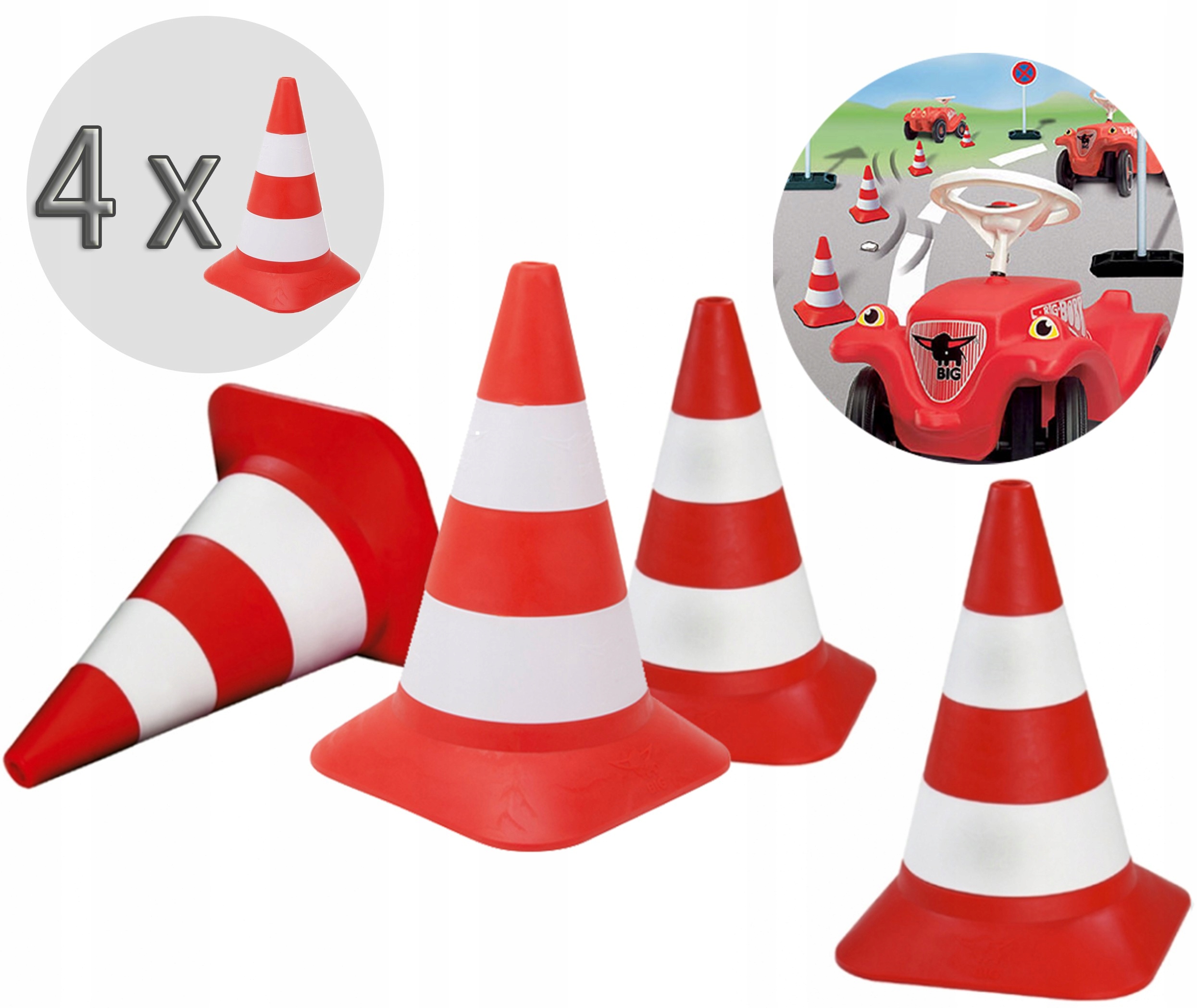 Big Pachołki Drogowe Do Jeździka Zestaw 4 Sztuki