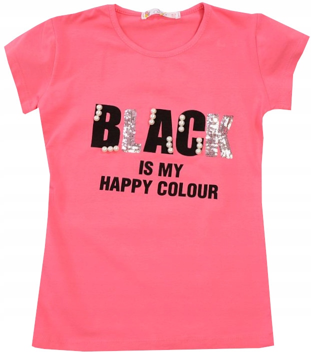

T-shirt Bluzka różowa Perełki 7/8 J121K