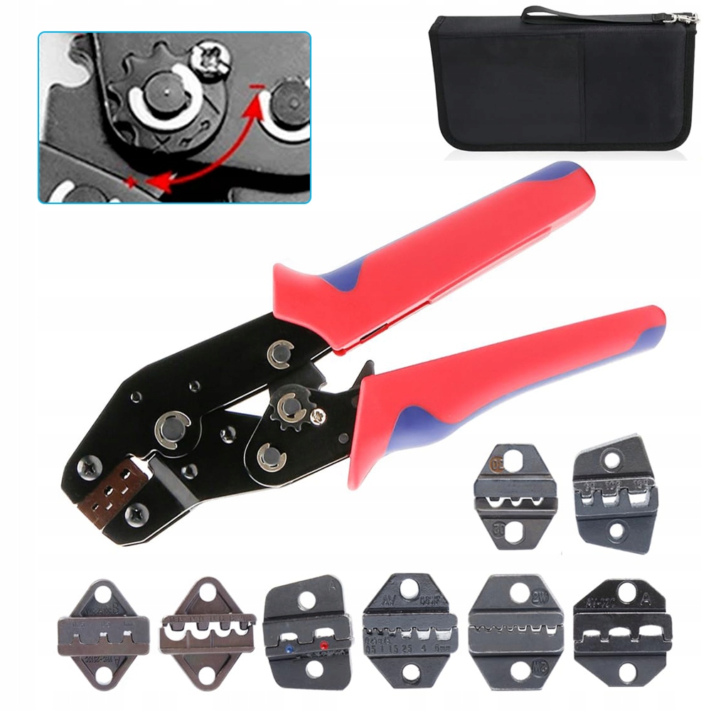 Zestaw Zaciskarka Konektorów 8 Matryc Praska Kabli