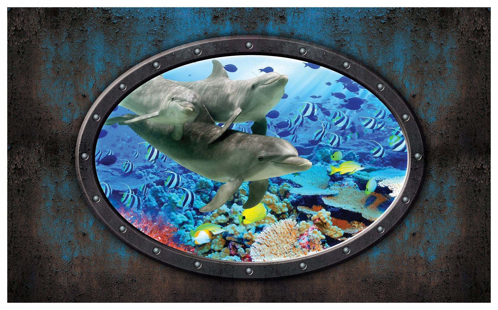 Fototapeta flizelina Delfíni korál podmořský svět oceán 200x140 lepidlo