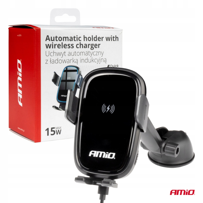UCHWYT SAMOCHODOWY NA TELEFON SMARTFON ŁADOWARKA SAMOCHODOWA INDUKCYJNA QC Stan opakowania oryginalne