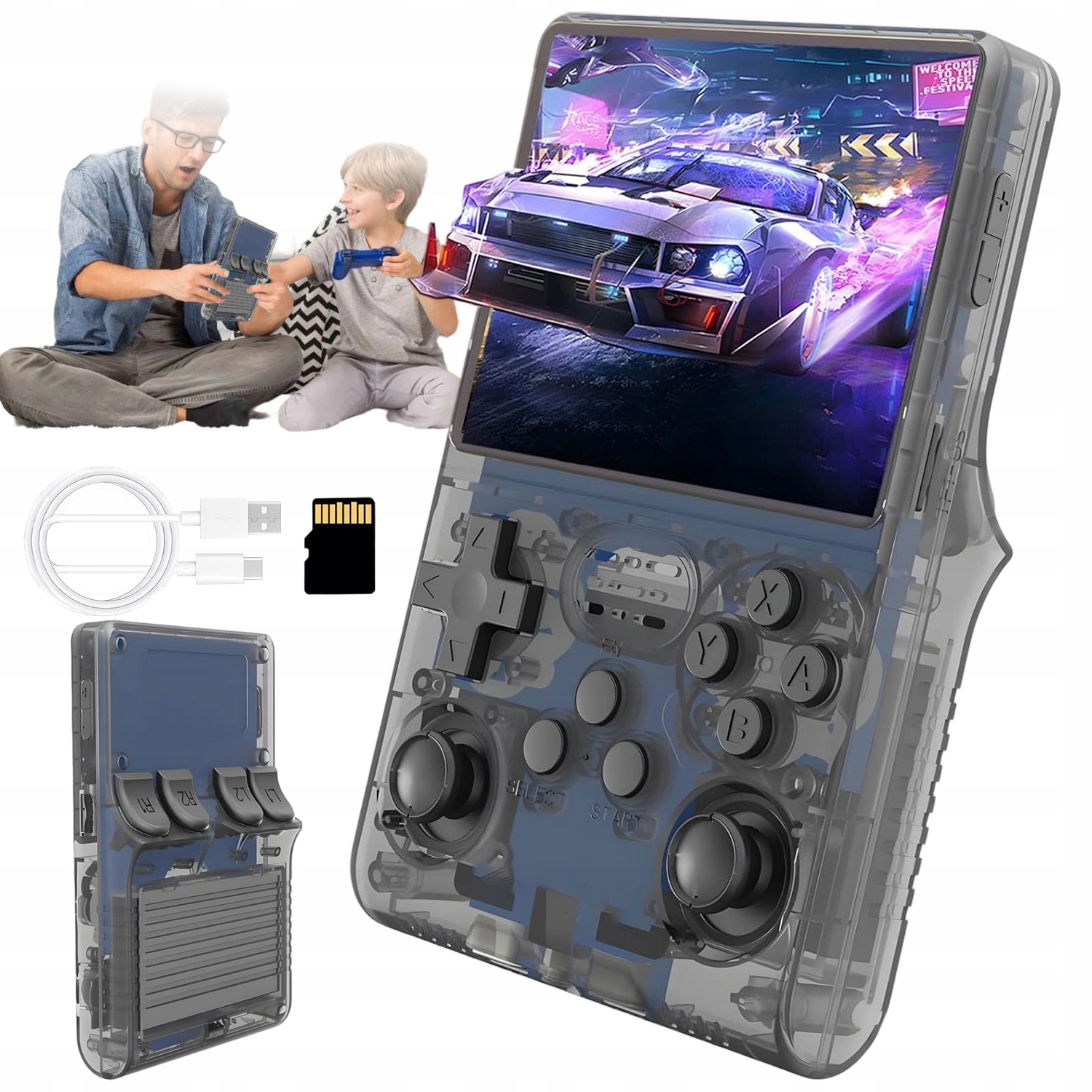 Mini R40S Konsola Retro Mario Contra Packman Tetris Pinball 30000 Gier