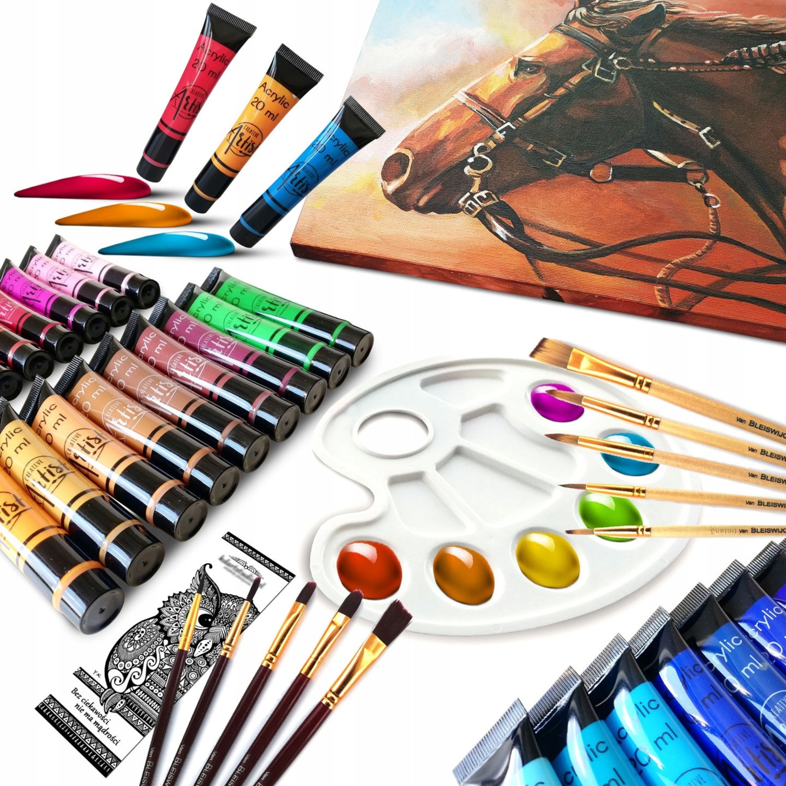 FARBY AKRYLOWE DUŻY ZESTAW FARB AKRYLOWYCH 36x20ml FARBA AKRYLOWA Marka Creative Artist