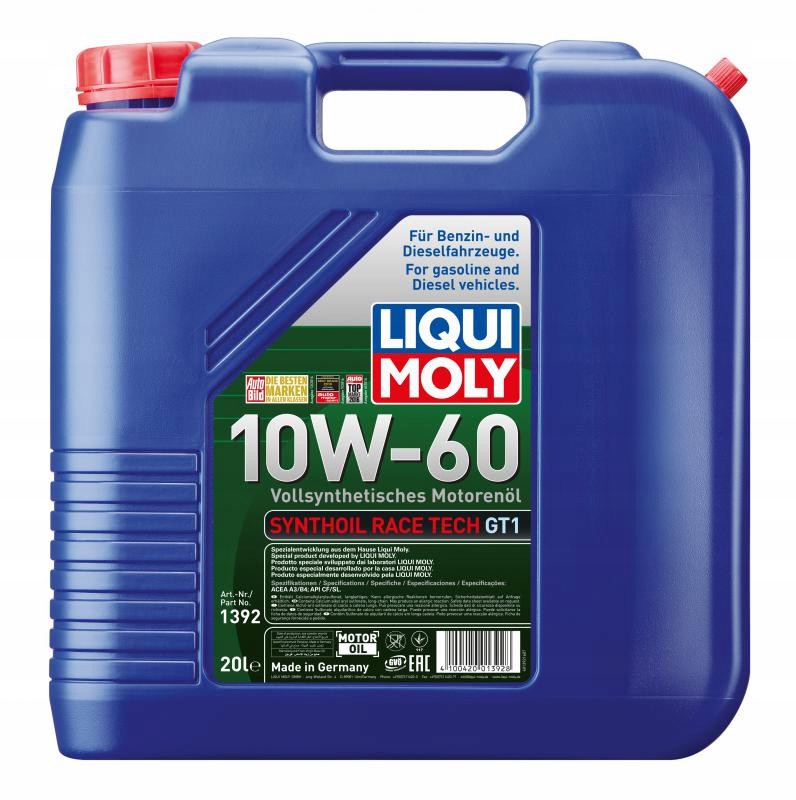 OLEJ LIQUI MOLY 10W60 20L SYNTHOIL RACE Rodzaj syntetyczne