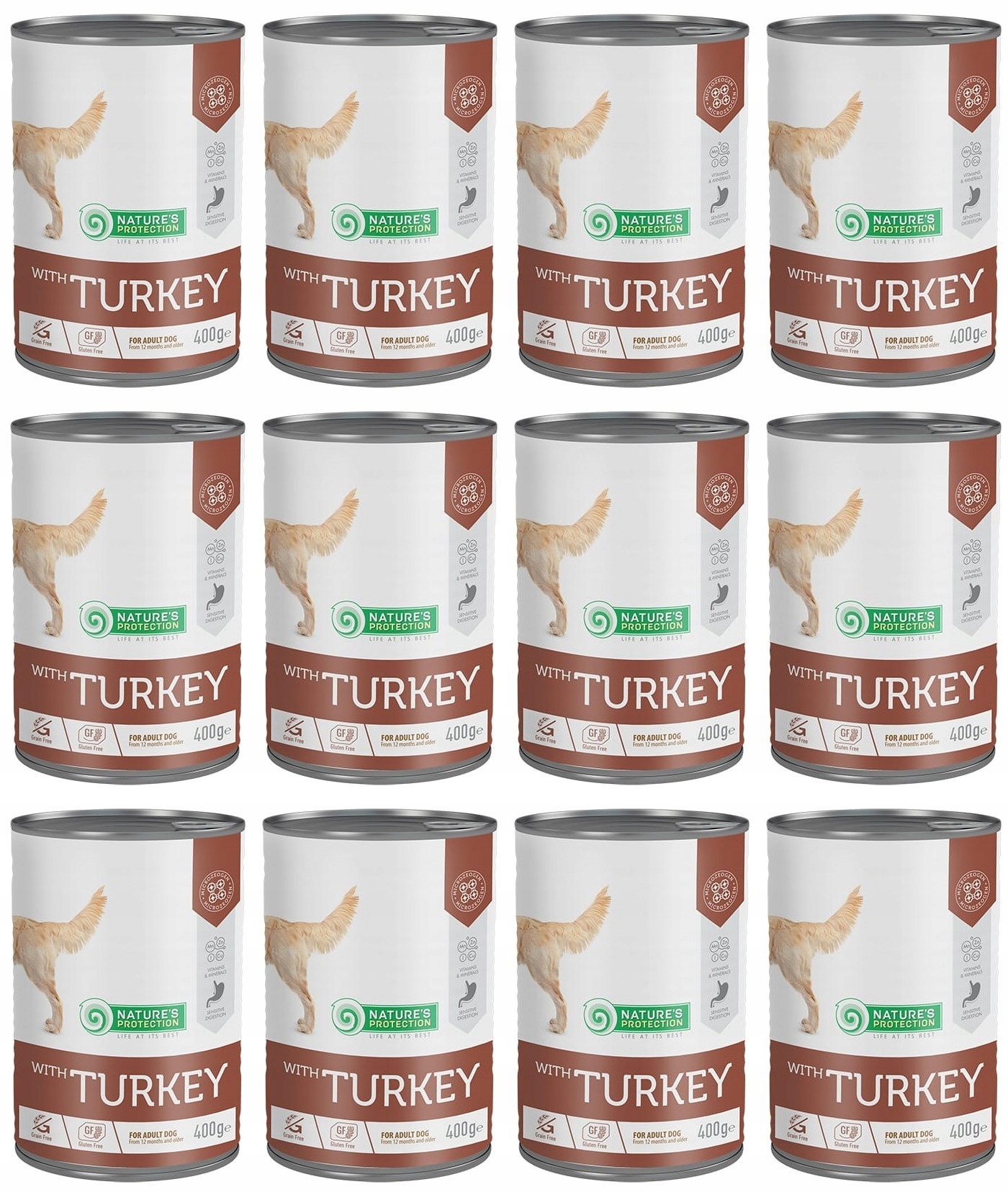 Levně Nature's Protection Sensitive Turkey Krůta 12x400g vlhké krmivo pro psy