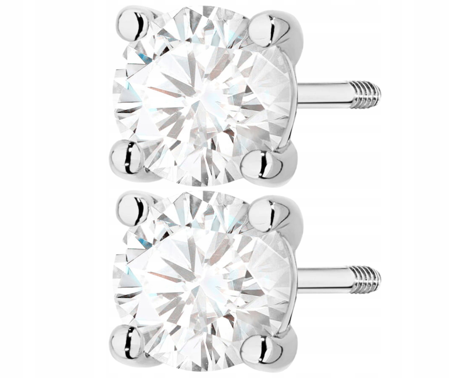 Bílé Zlato Náušnice Diamant Šroubovací Pěncí Ryzost 585 Dárek