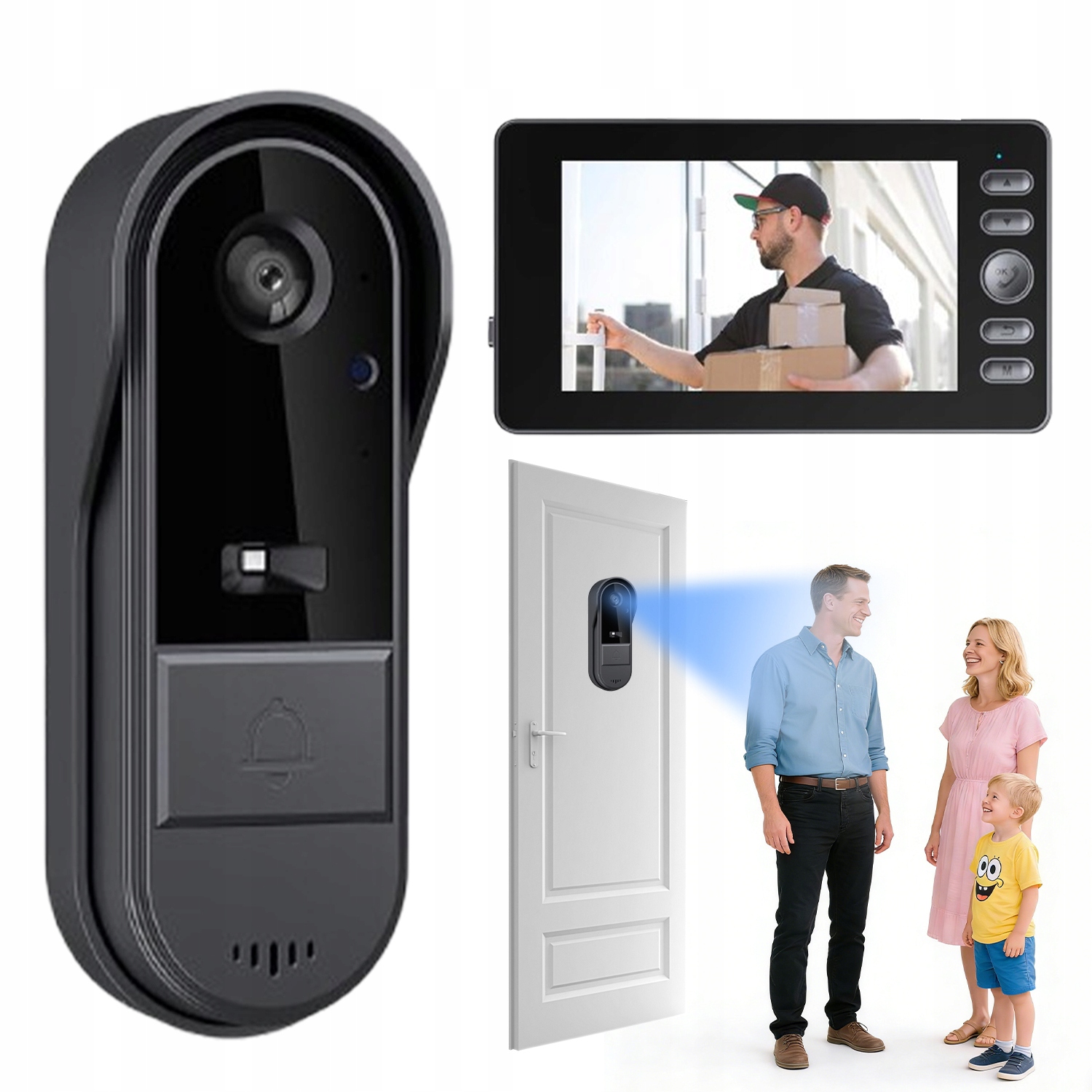 Videotelefon Smart 2K Hd Obousměrný Hovor Voděodolný IP65