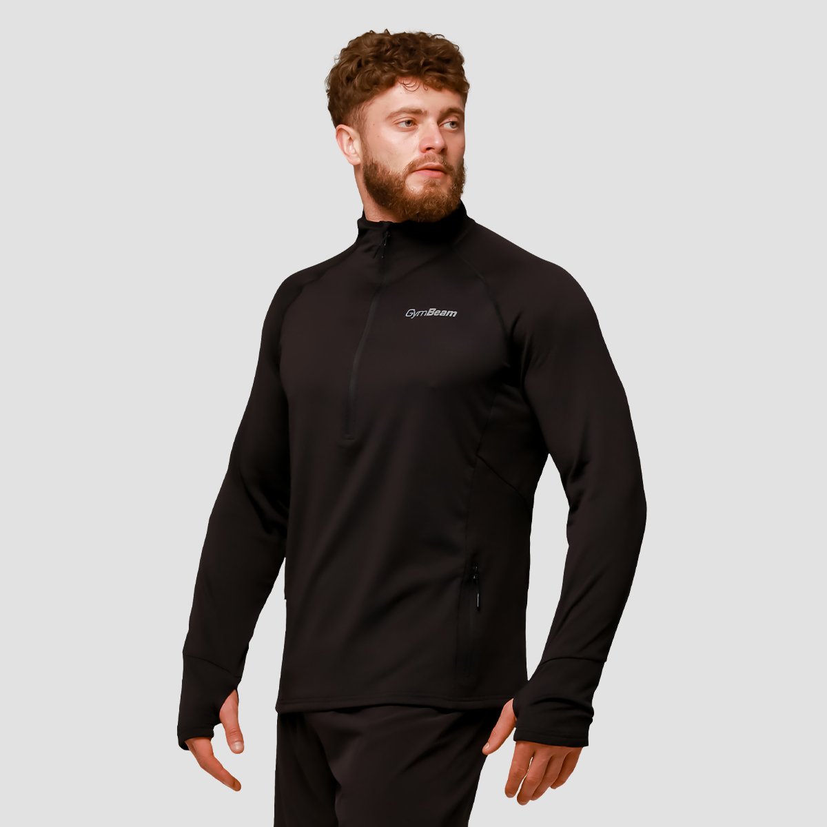GymBeam Bluza do biegania Pulse 1/2 Zip Black M