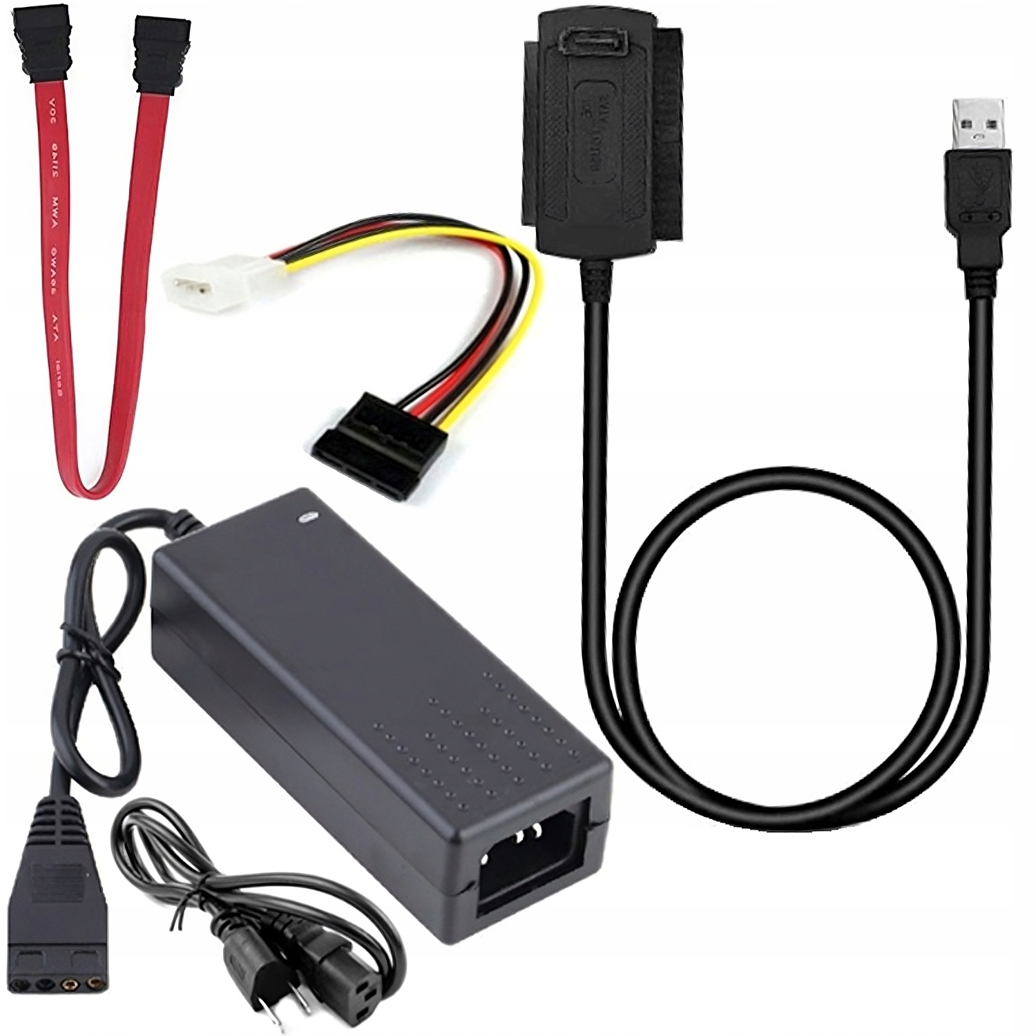 Adapter Usb Sata Ata Ide 2.5 Przejściówka Dysku Twardego Usb Zasilacz Kabel