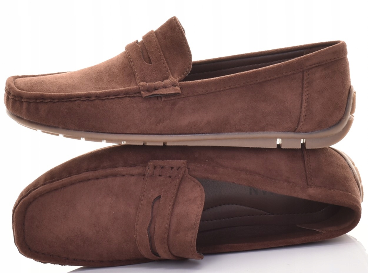 Pánské Elegantní Mokasíny, Nazouvací Boty Casual, Semišové, Hnědé